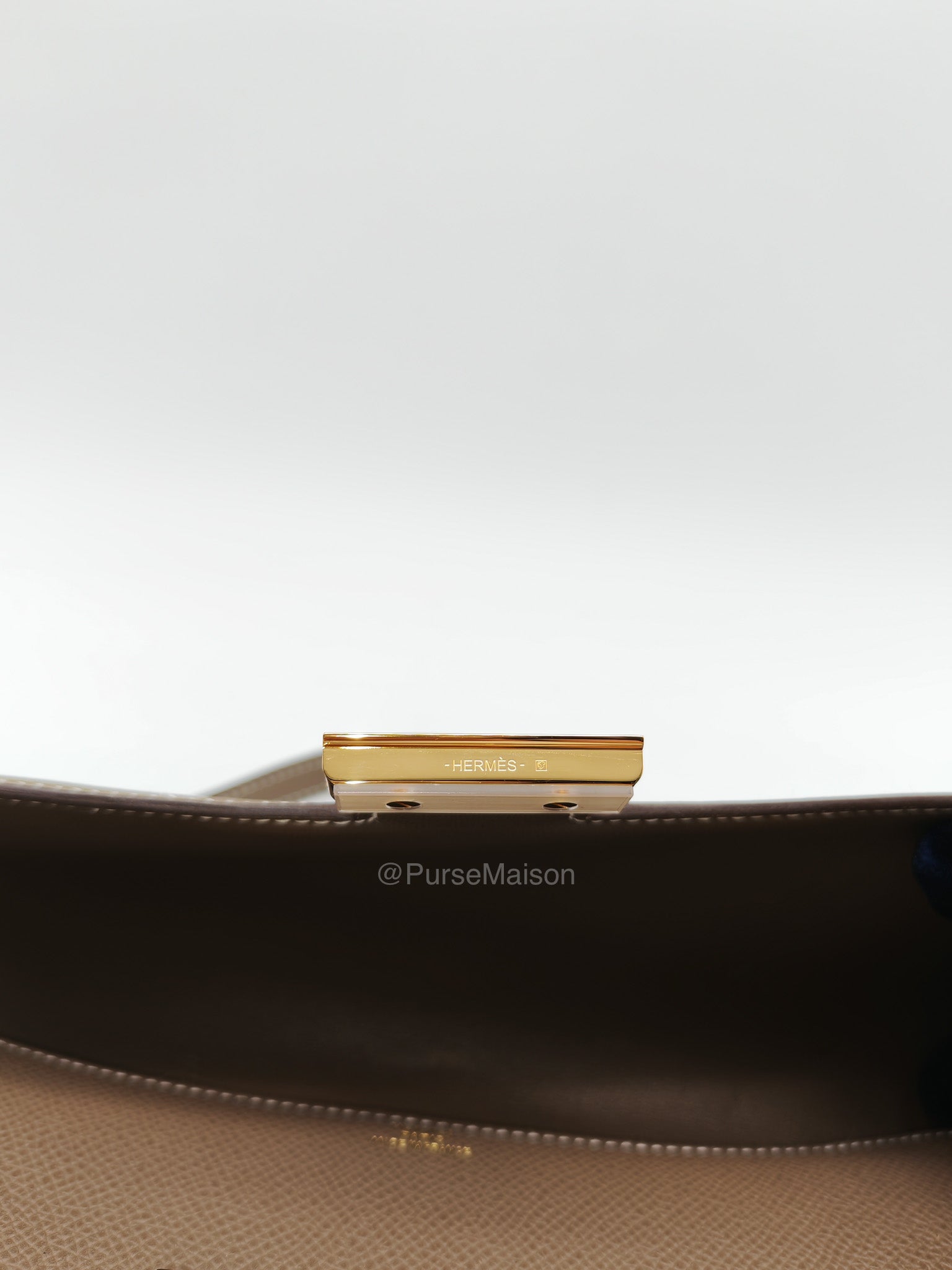 Hermes Constance Elan in Etoupe Epsom Leather and Gold Hardware Stamp B (2023) | Purse Maison Luxury Bags Shop