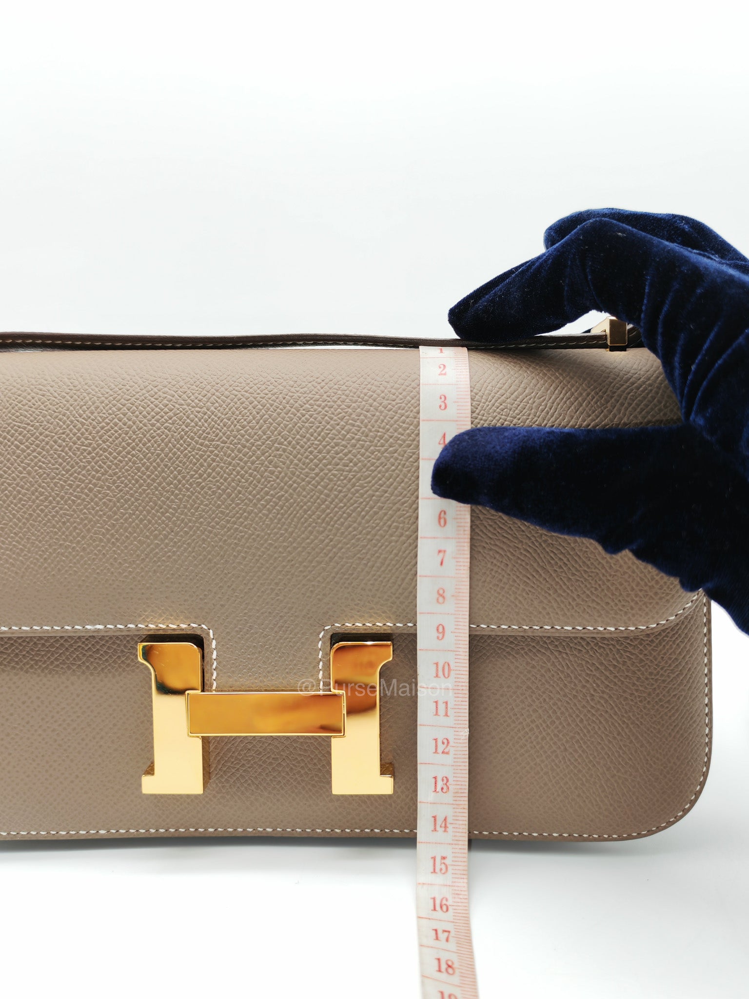 Hermes Constance Elan in Etoupe Epsom Leather and Gold Hardware Stamp B (2023) | Purse Maison Luxury Bags Shop