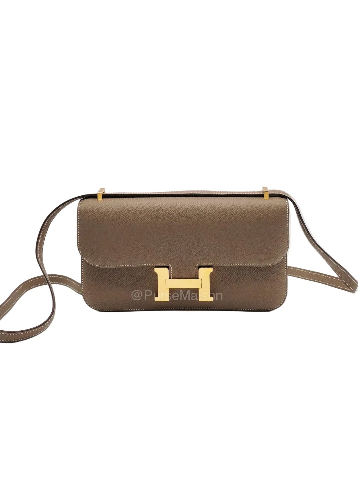 Hermes Constance Elan in Etoupe Epsom Leather and Gold Hardware Stamp B (2023) | Purse Maison Luxury Bags Shop