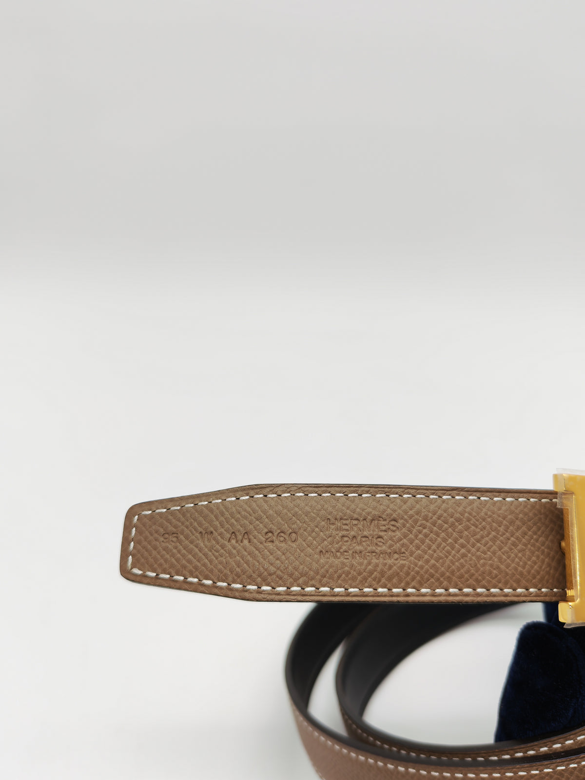 Hermes Constance H Buckle Reversible Belt in Etoupe and Gold Hardware Stamp W (2024) | Purse Maison Luxury Bags Shop