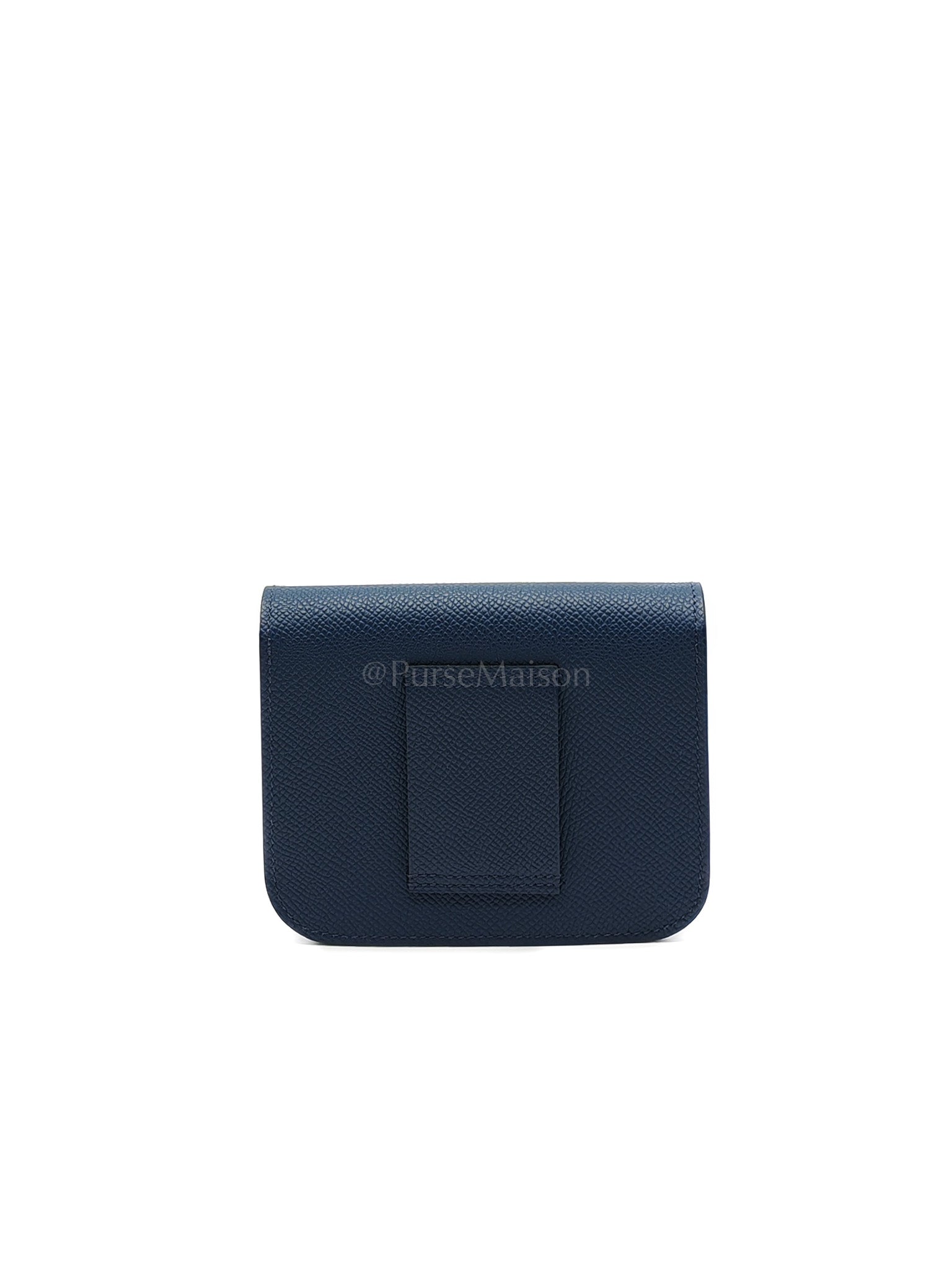 Constance Slim Wallet in Bleu Saphir Epsom Leather Gold Hardware Stamp B(2023) | Purse Maison Luxury Bags Shop