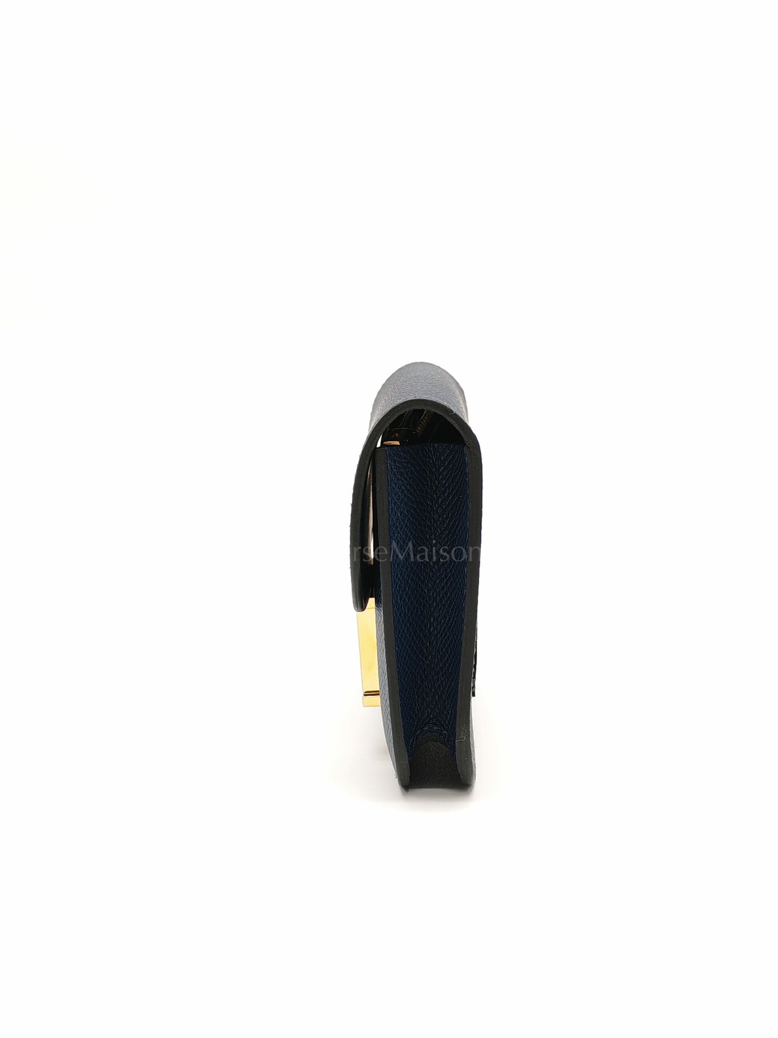 Constance Slim Wallet in Bleu Saphir Epsom Leather Gold Hardware Stamp B(2023) | Purse Maison Luxury Bags Shop