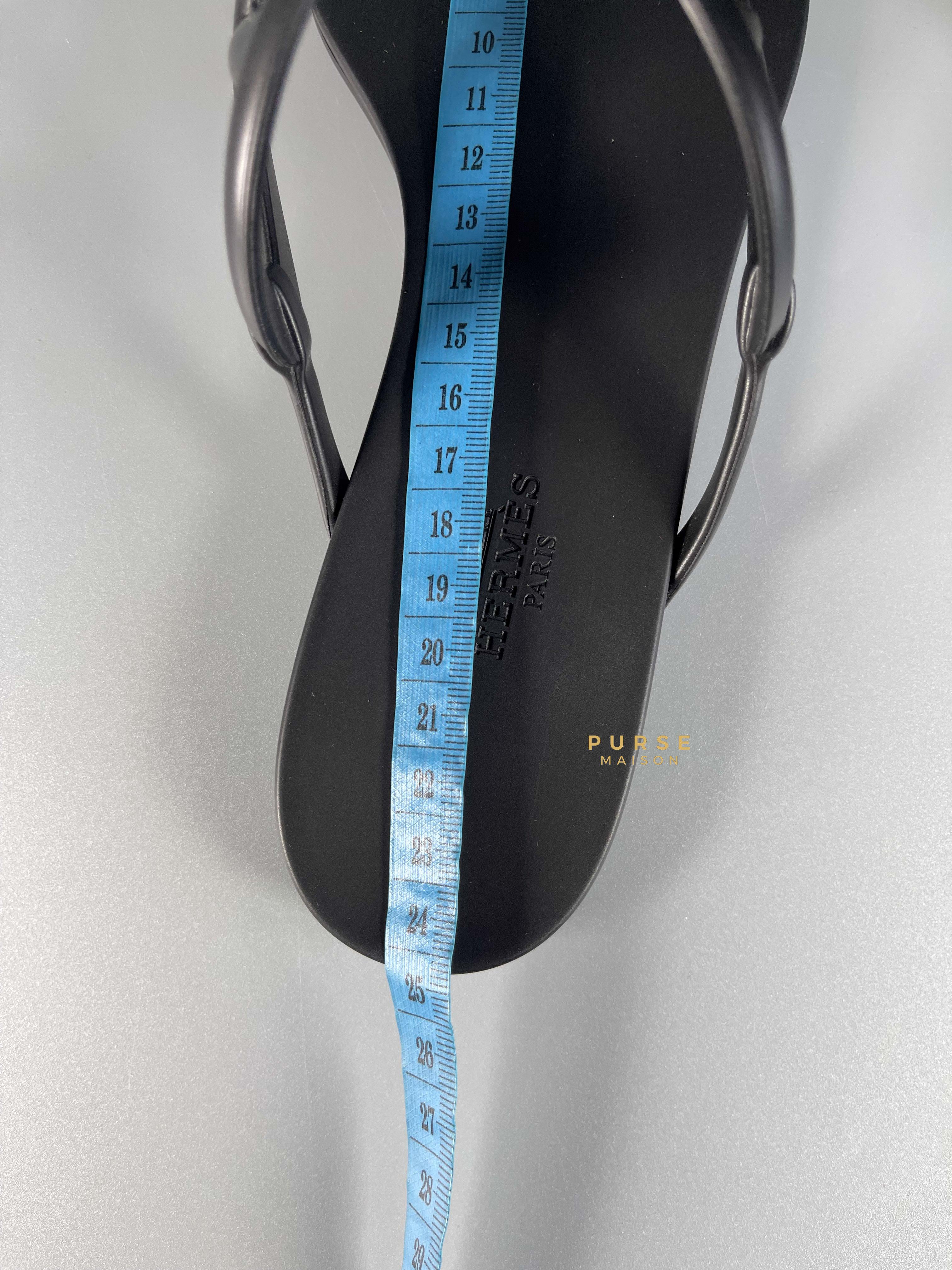 Hermes Egerie Black Sandals Size 38 EU (cm) | Purse Maison Luxury Bags Shop