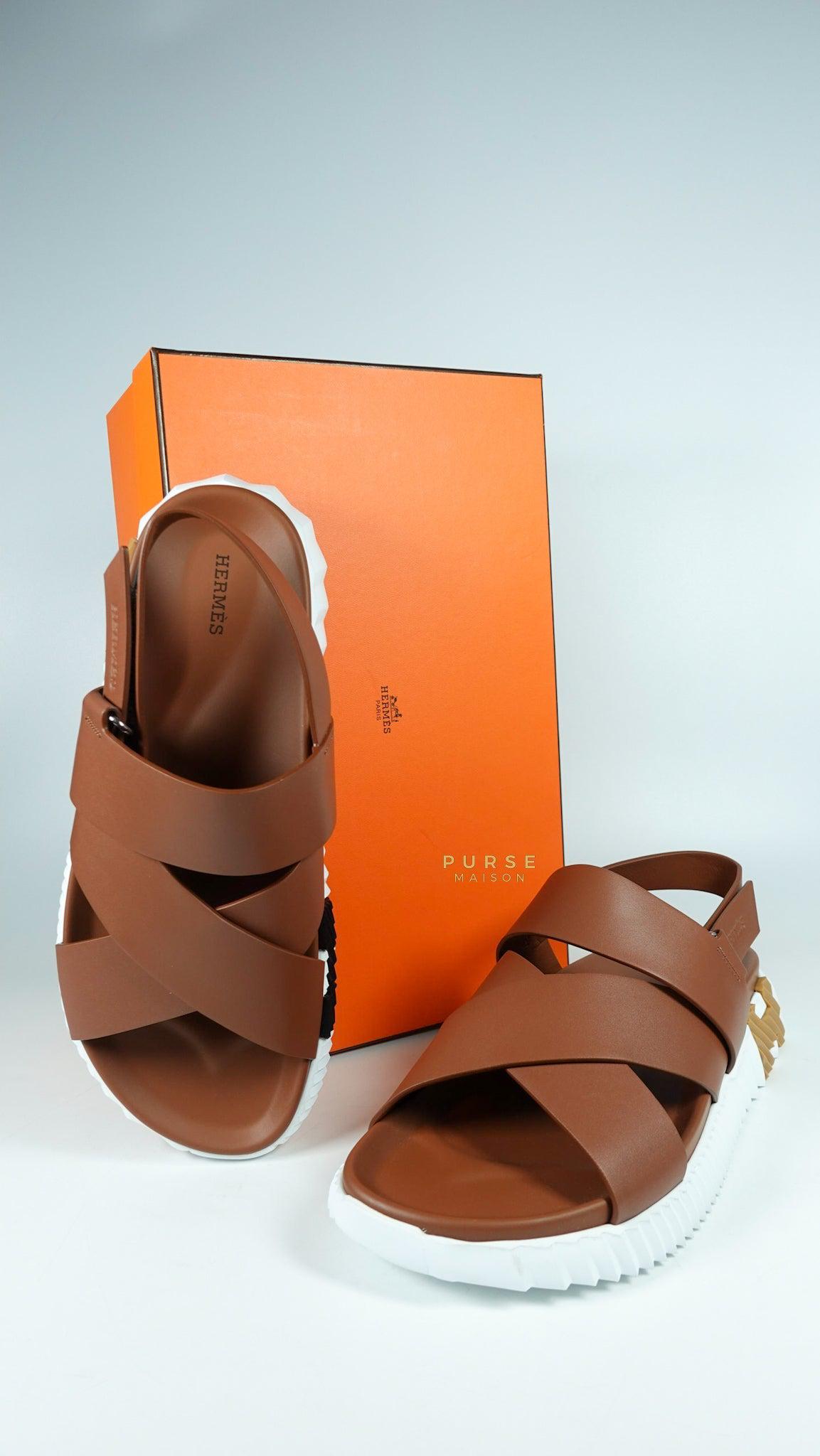 Hermes Electric Sandals For Men Brown Size 43 Purse