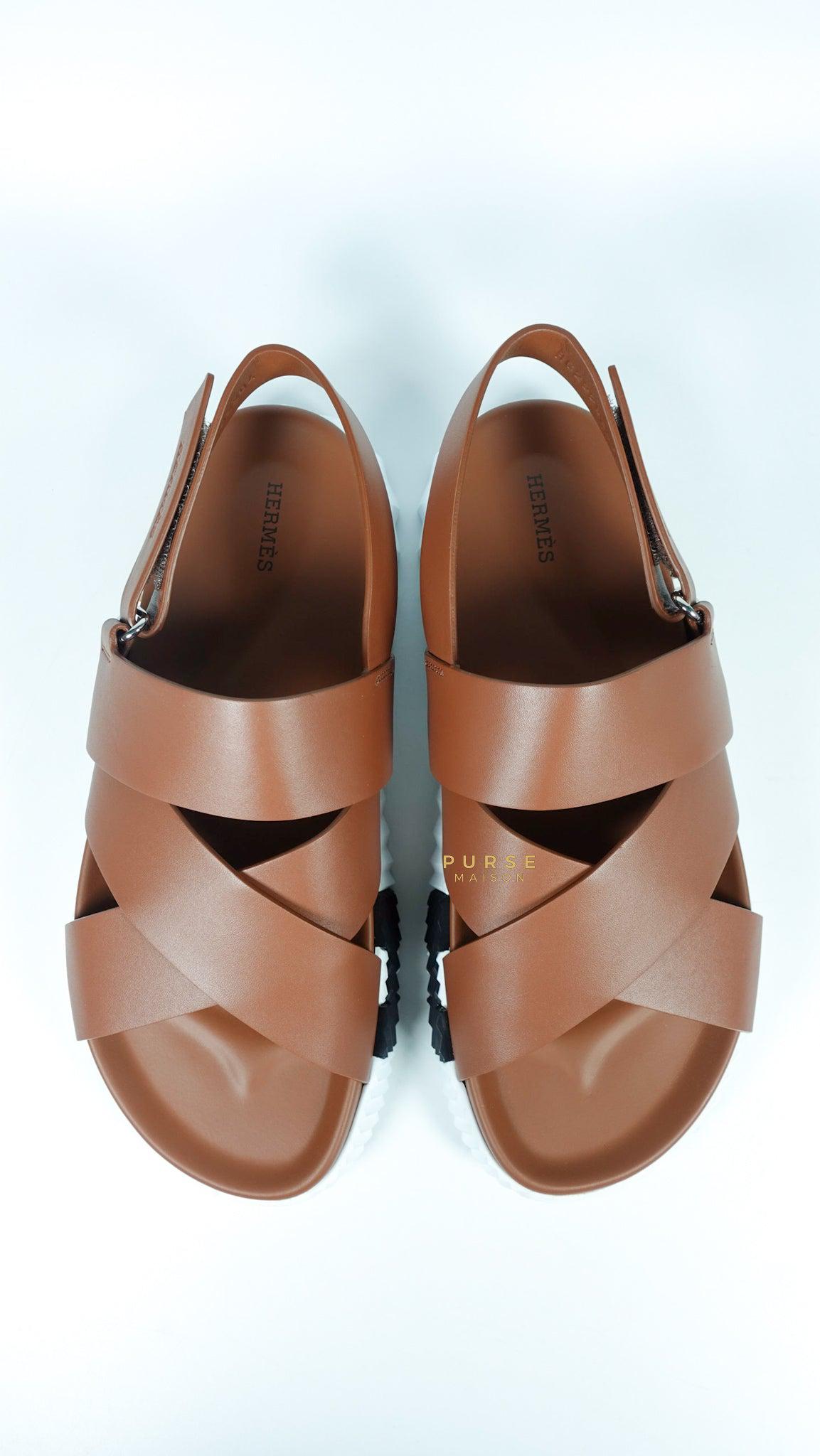 Hermes Electric Sandals For Men (Brown) Size 43