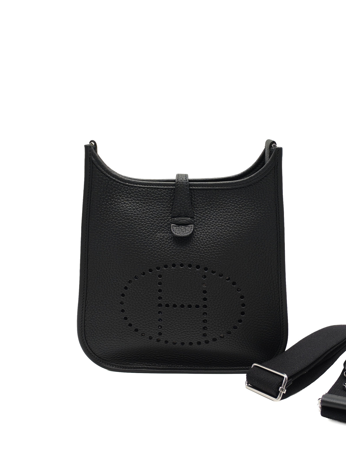 Hermes Evelyne 23 in Black/Noir Taurillon Clemence Leather Palladium Hardware Stamp G(2026) | Purse Maison Luxury Bags Shop