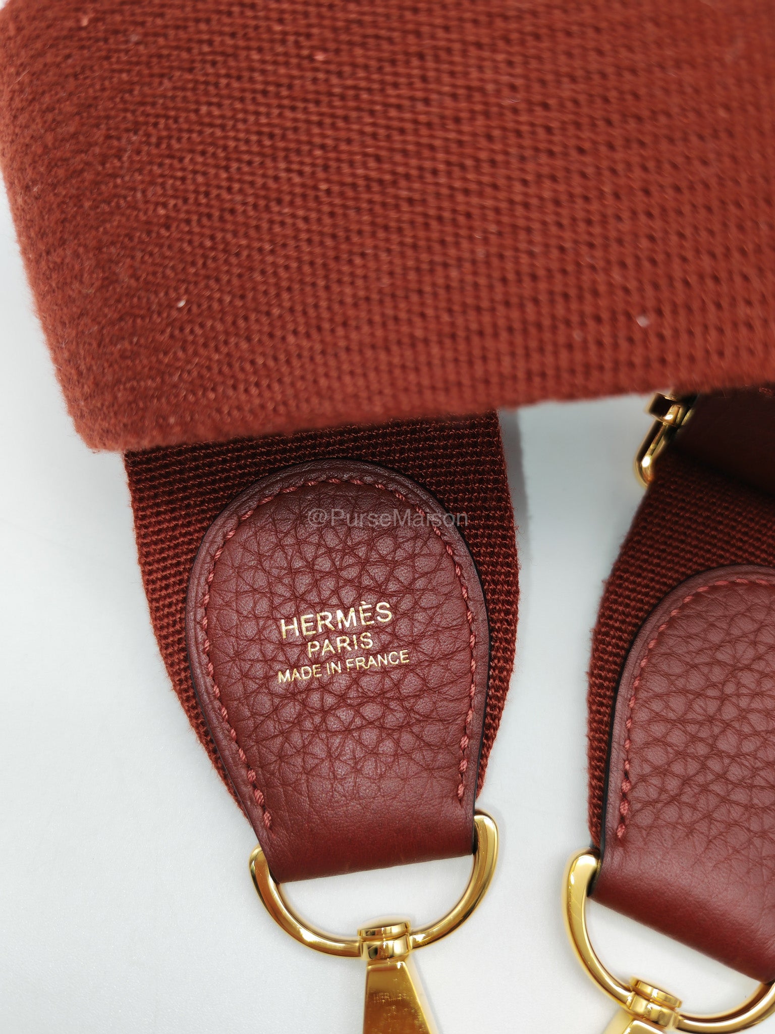 Hermes Evelyne PM in Rouge Clemence Leather and Gold Hardware Stamp K(2025) | Purse Maison Luxury Bags Shop