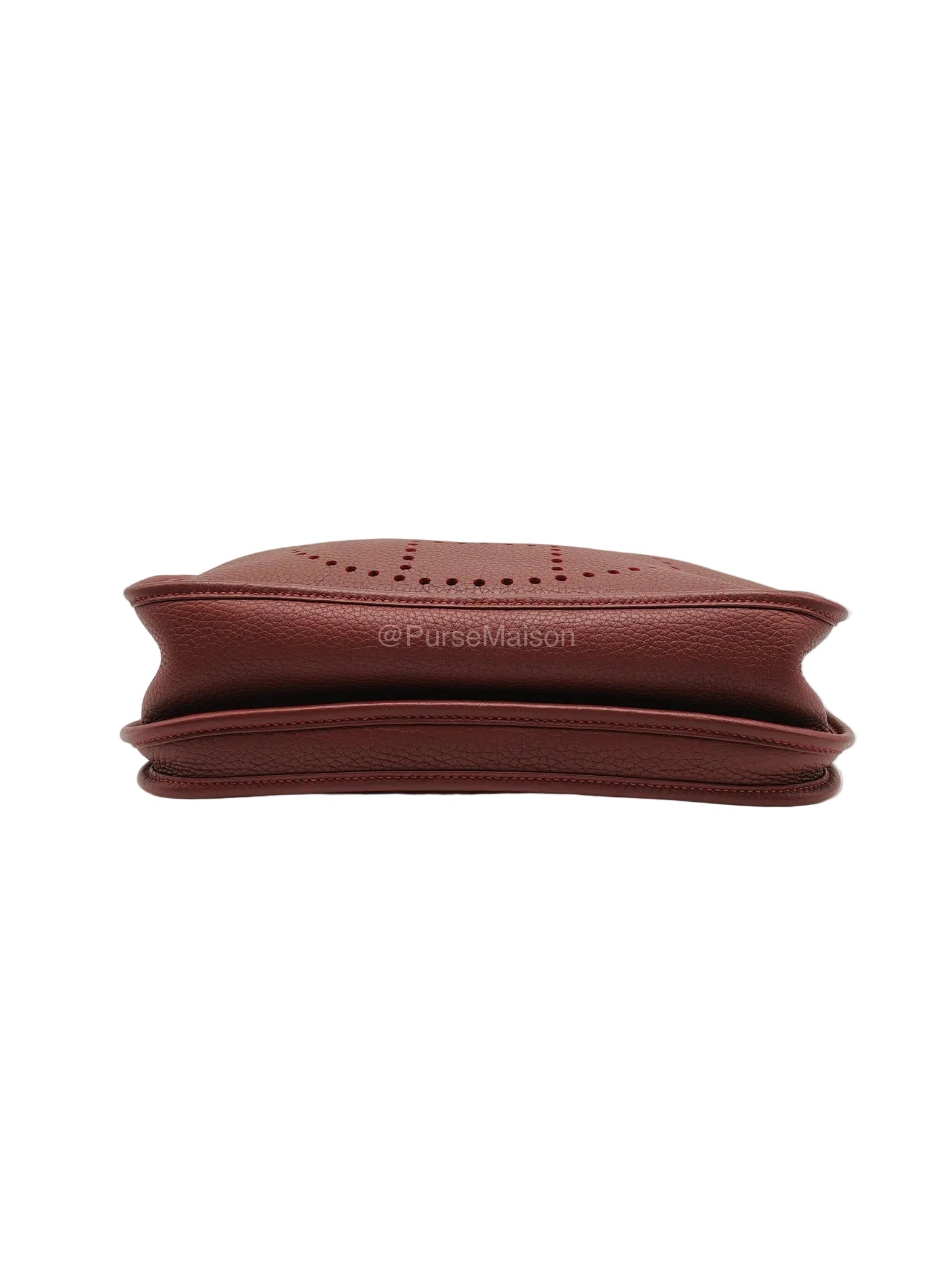 Hermes Evelyne PM in Rouge Clemence Leather and Gold Hardware Stamp K(2025) | Purse Maison Luxury Bags Shop