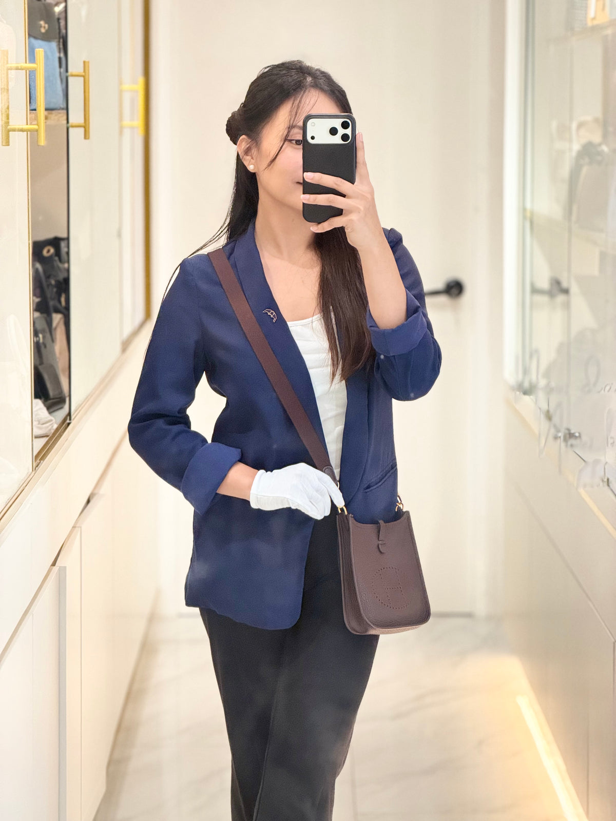 Hermes Evelyne TPM in Rouge Sellier Clemence Leather and Gold Hardware Stamp Z (2021) | Purse Maison Luxury Bags Shop