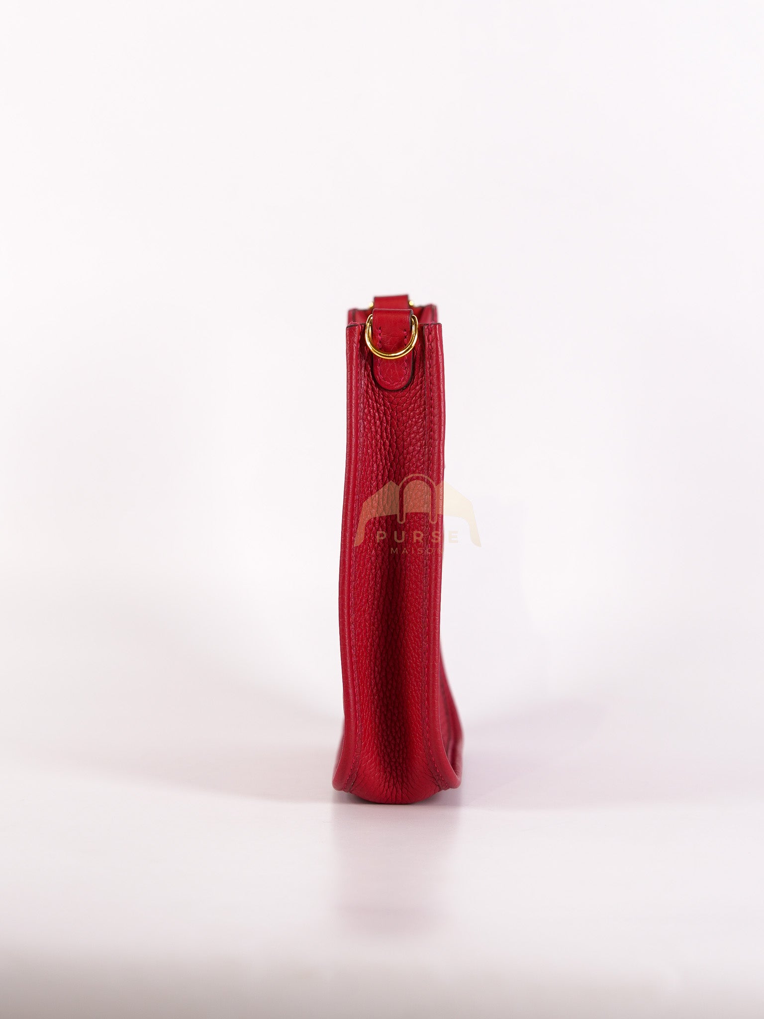 Evelyne TPM Red in Clemence Leather and Gold Hardware Stamp C (2018) | Purse Maison Luxury Bags Shop