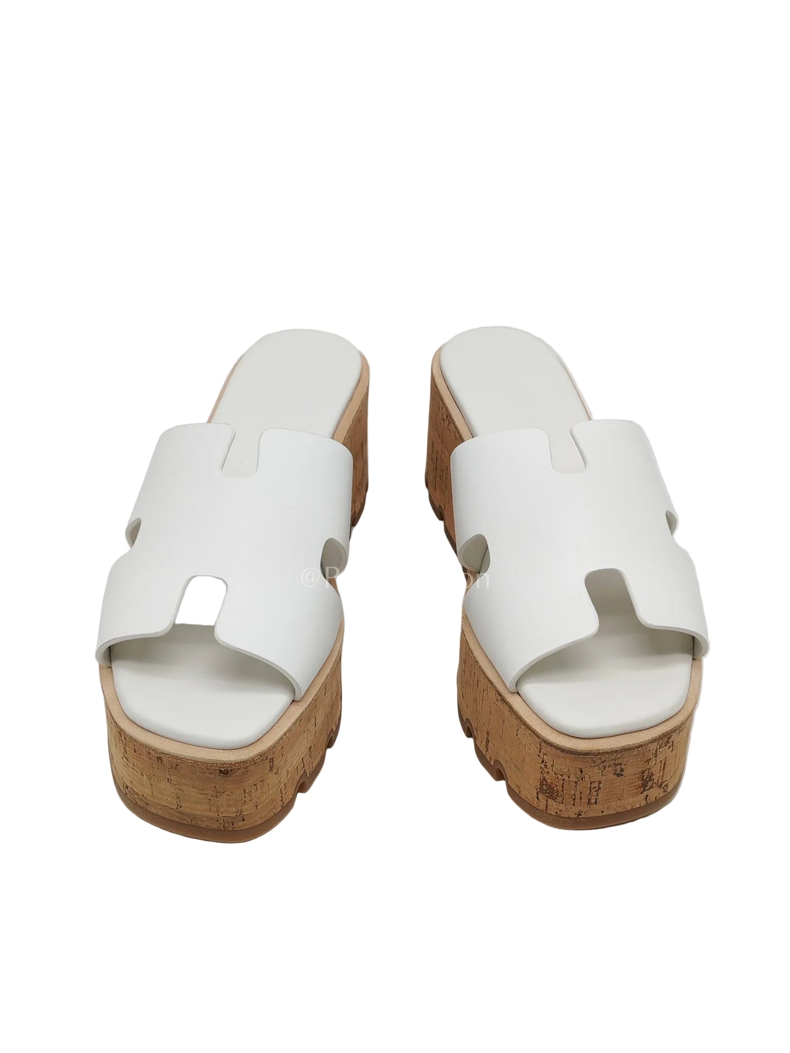 Hermes Eze Sandals in White Calfskin Leather Size 37 EU (24 cm) | Purse Maison Luxury Bags Shop