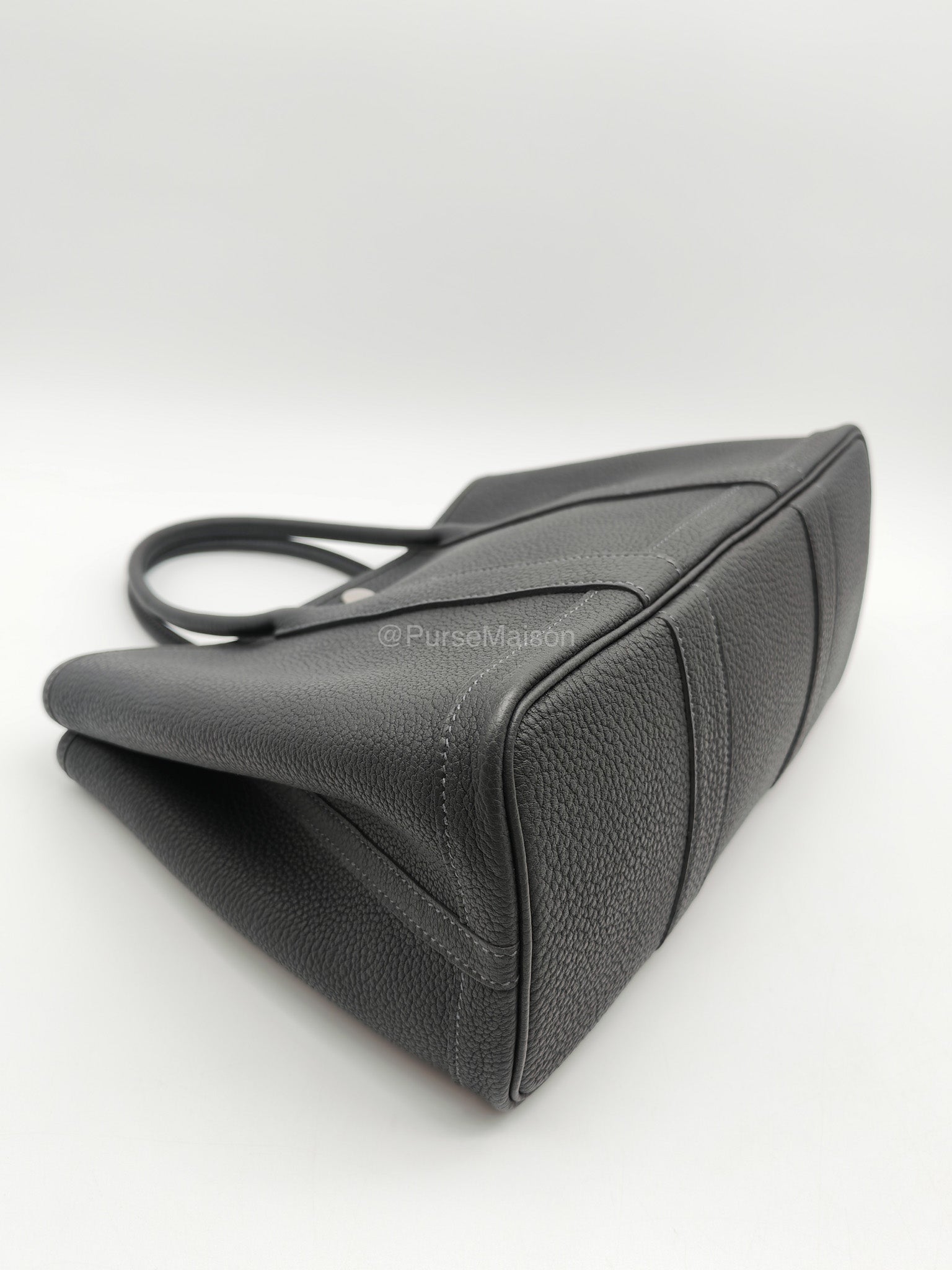 Hermes Garden Party 30 in Plomb Negonda Leather Palladium Hardware Stamp W(2024) | Purse Maison Luxury Bags Shop