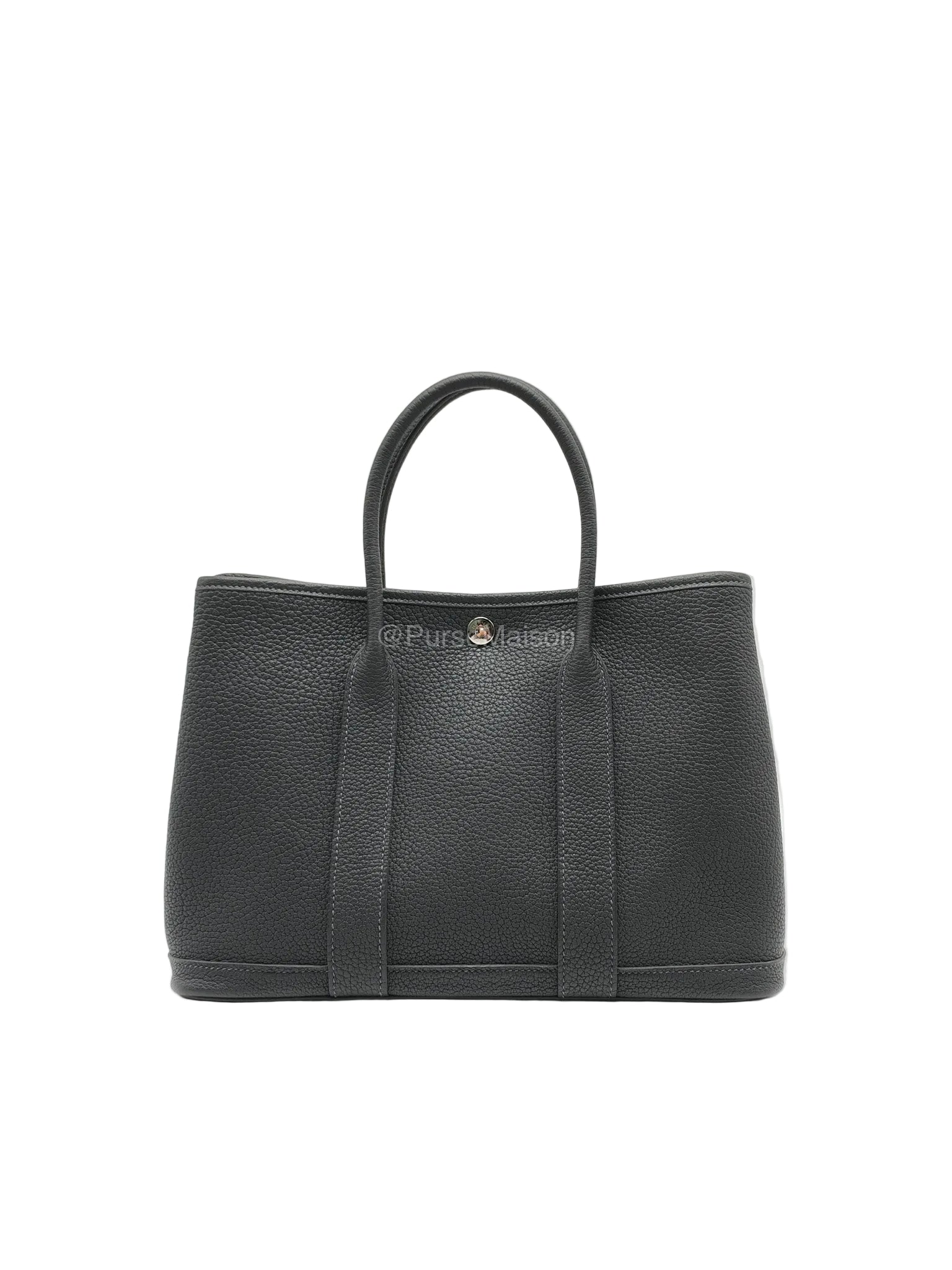 Hermes Garden Party 30 in Plomb Negonda Leather Palladium Hardware Stamp W(2024) | Purse Maison Luxury Bags Shop
