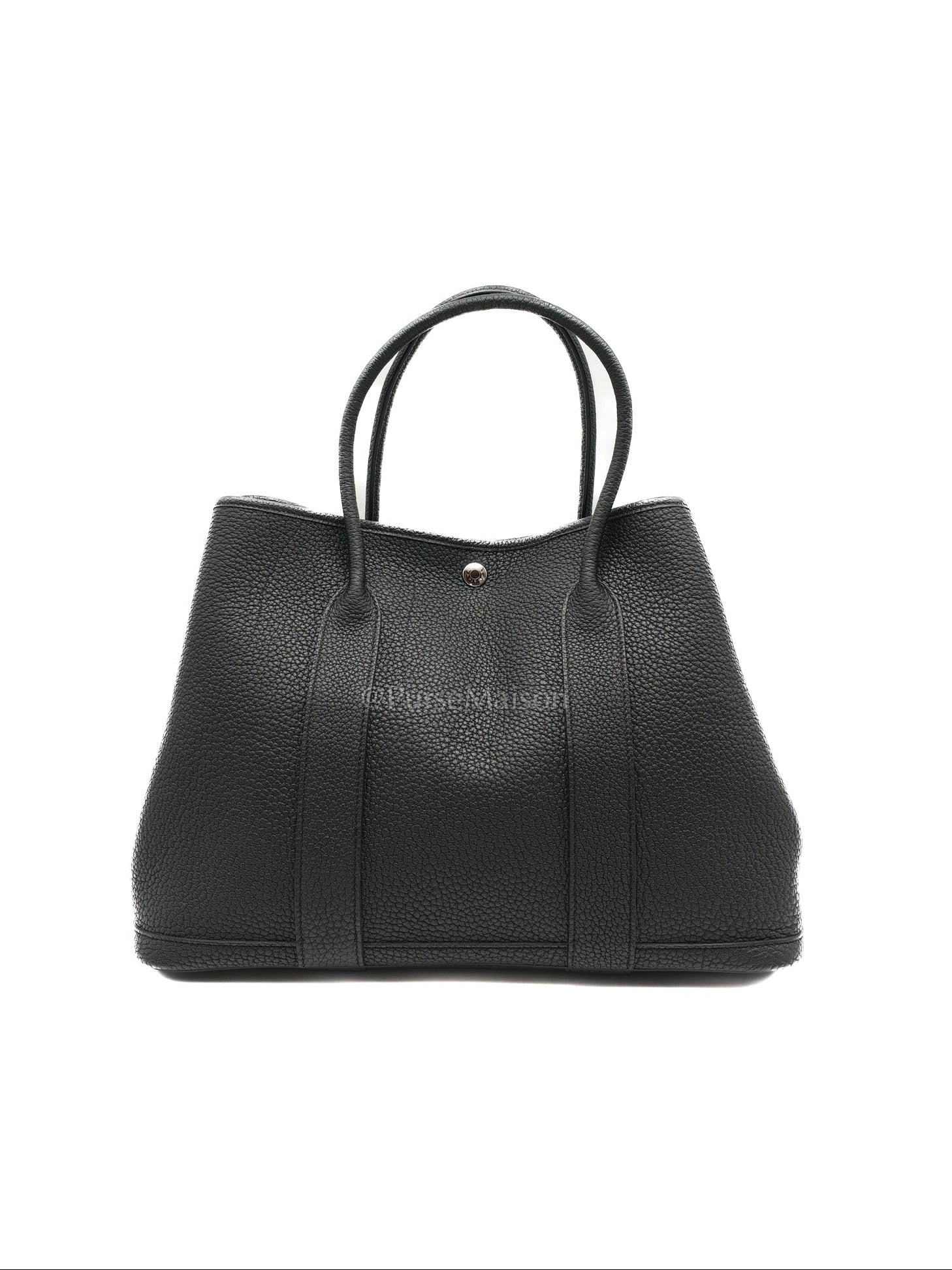 Garden Party Tote 36 (GPT) in Black Veau Negonda Leather and Palladium Hardware Stamp G (2026) | Purse Maison Luxury Bags Shop