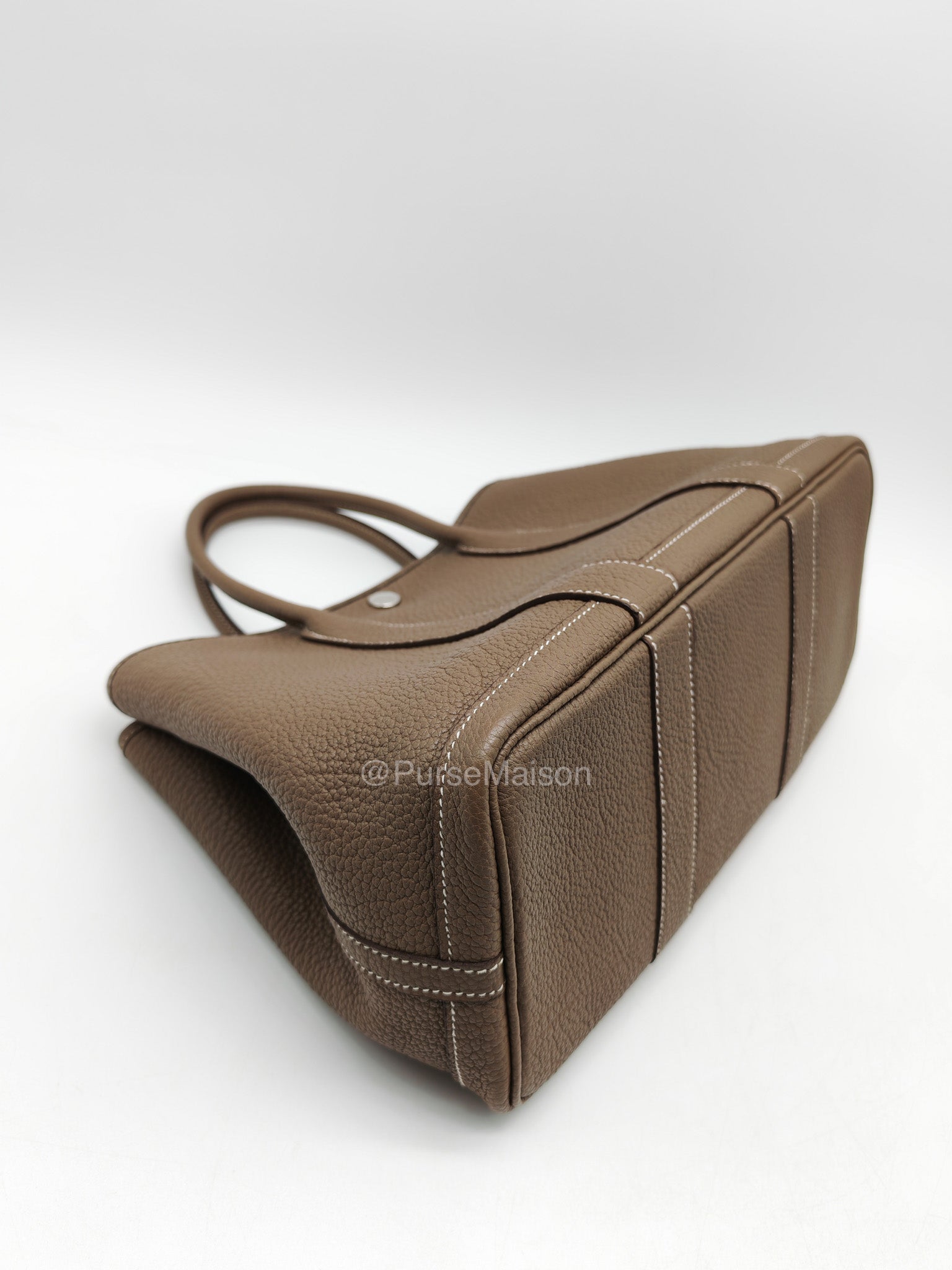 Hermes Garden Party Tote (GPT) 30 in Etoupe Negonda Leather and Palladium Hardware Stamp Y (2020) | Purse Maison Luxury Bags Shop