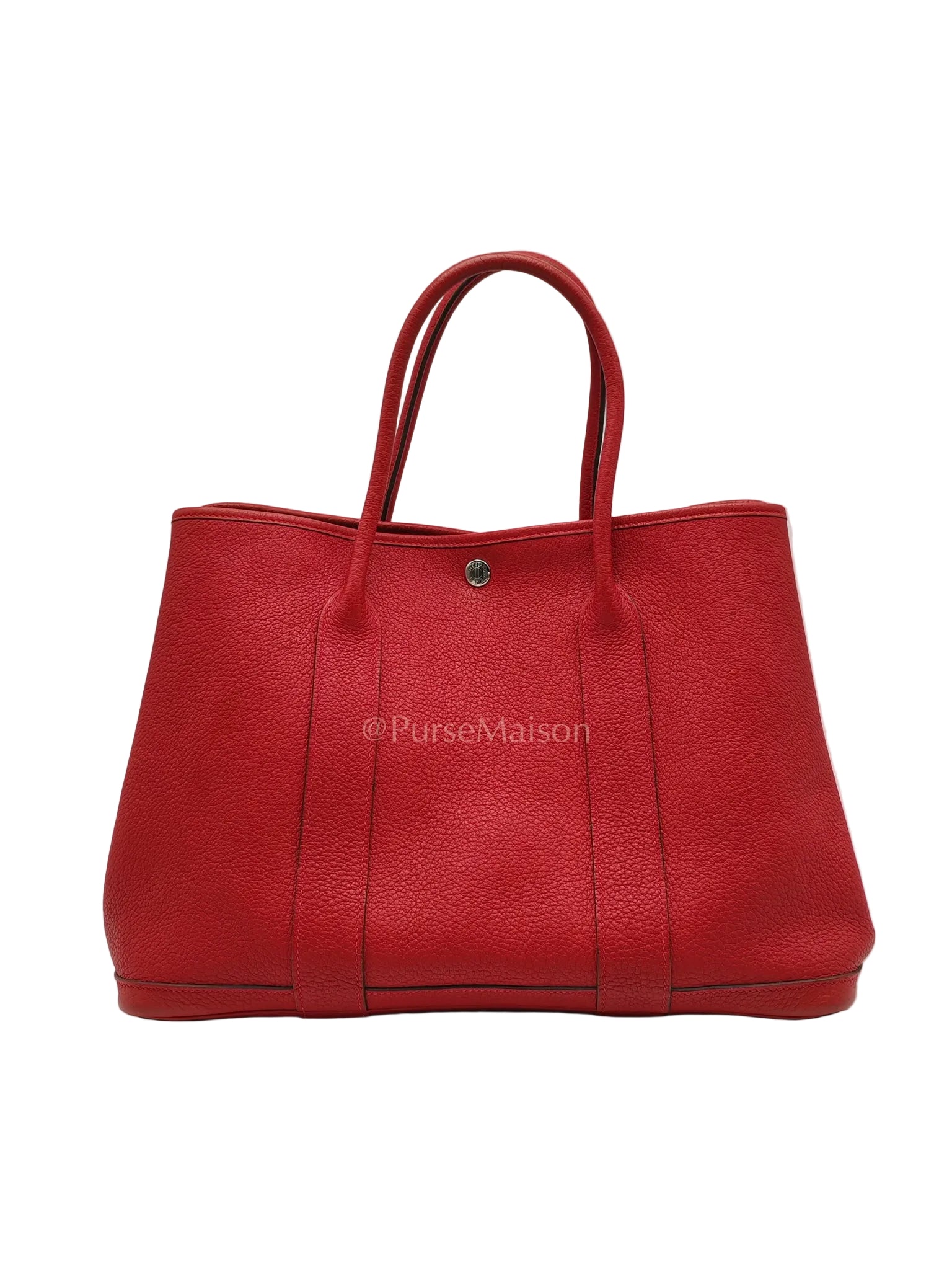 Garden Party Tote (GPT) 36 Rouge Red in Negoda Leather Palladium Hardware Stamp Square Q (2013) | Purse Maison Luxury Bags Shop