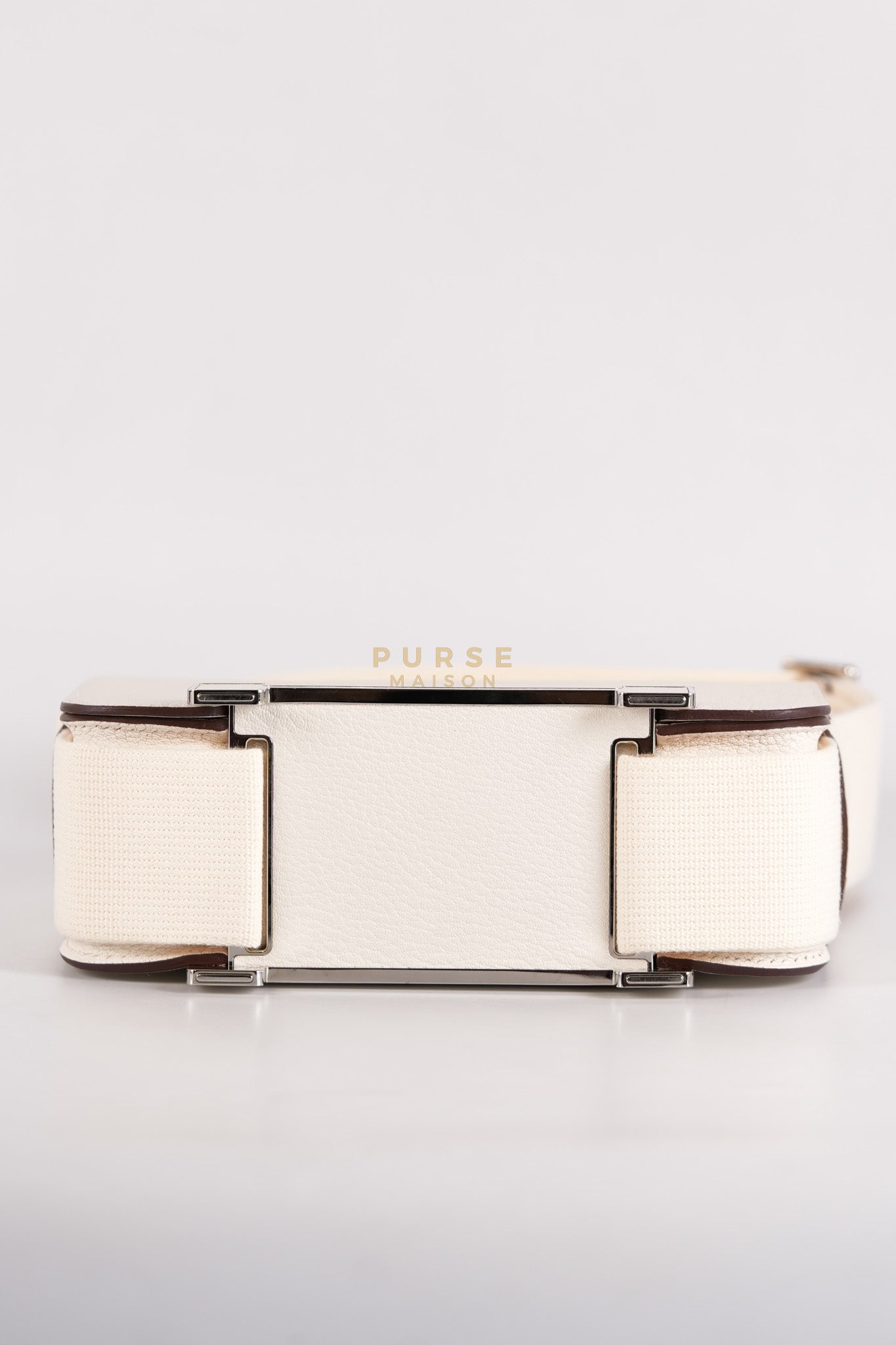 Geta in Nata Chevre Mysore Leather & Palladium Hardware Stamp W (2024) | Purse Maison Luxury Bags Shop