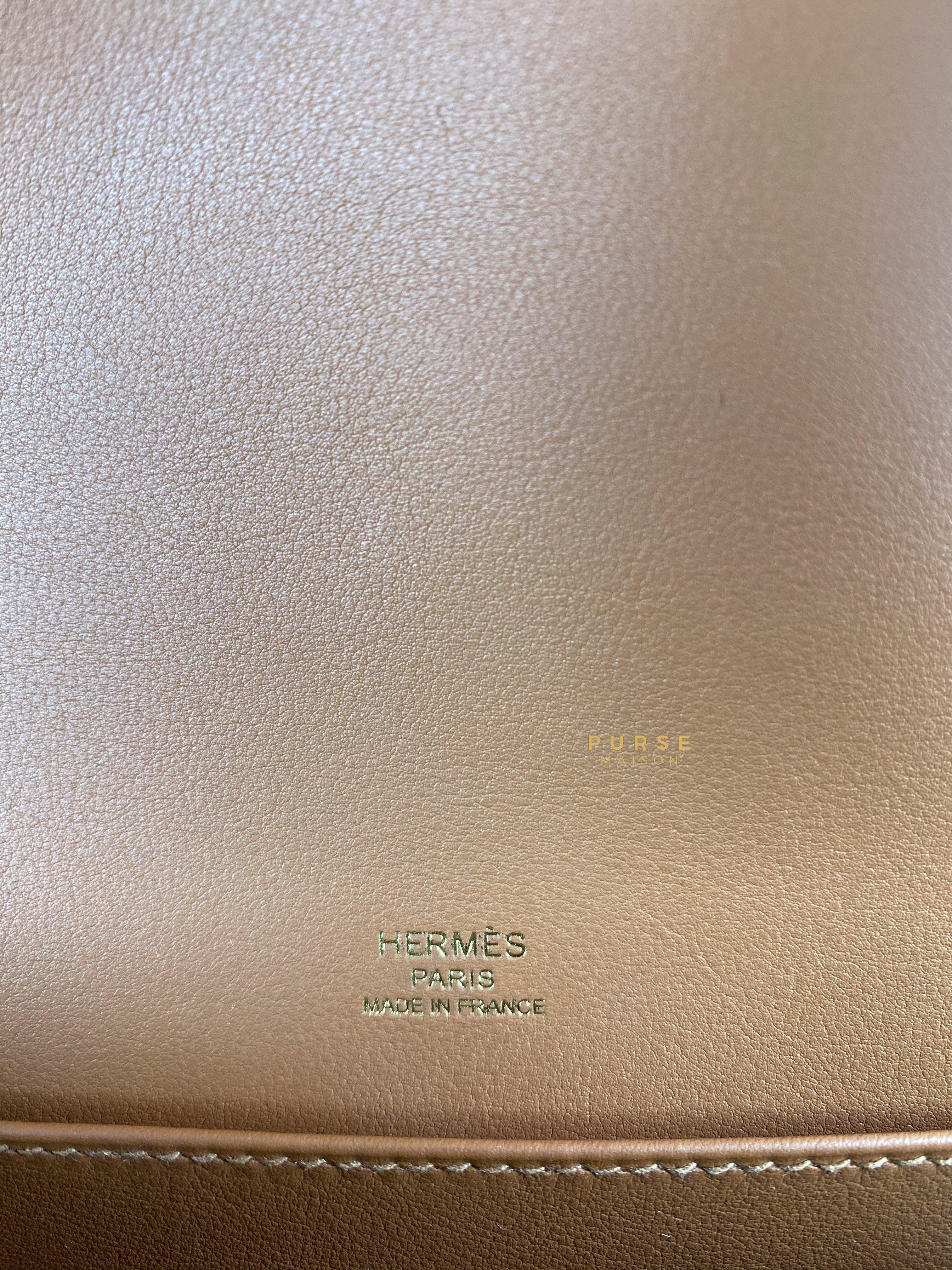 Hermès Geta Quebracho and Chai Chevre Gold Hardware Stamp U | Purse Maison Luxury Bags Shop