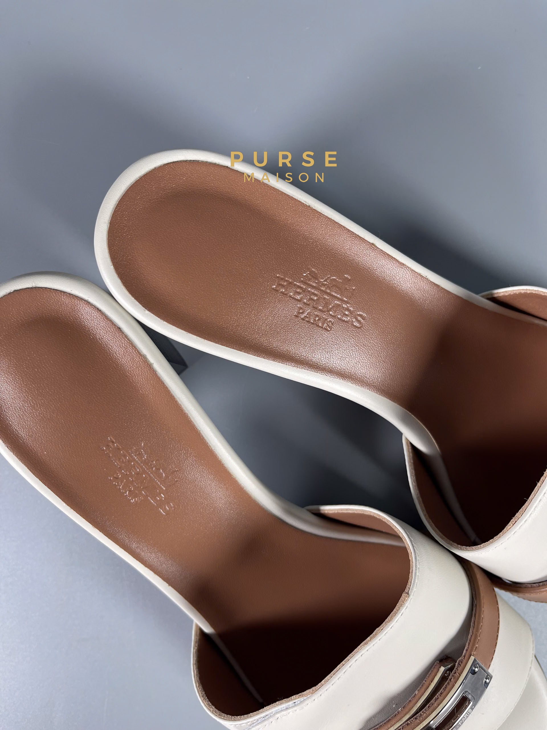 Hermes Gigi 50 Beige Glaise/ Rose Perle Sandals Size 37 EU (24cm) | Purse Maison Luxury Bags Shop