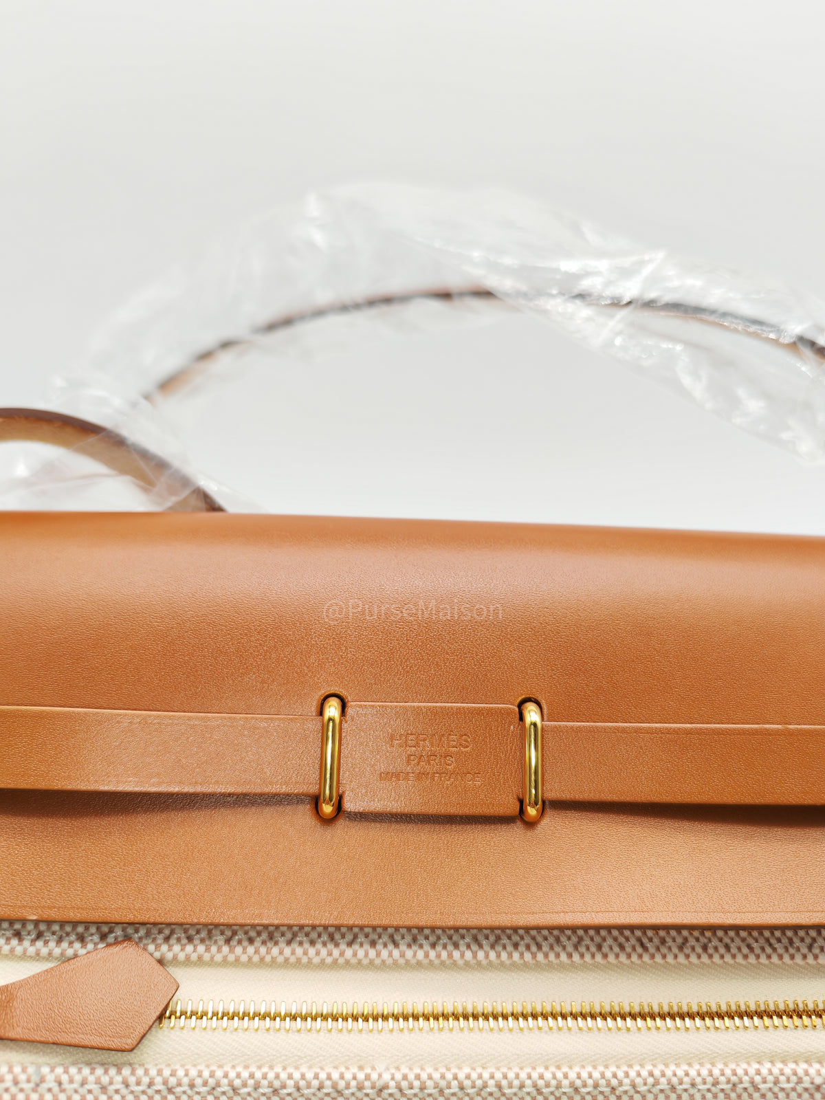 Hermes Herbag 20 Mini in Beige Ecru Canvas and Gold Hardware Stamp K (2025) | Purse Maison Luxury Bags Shop