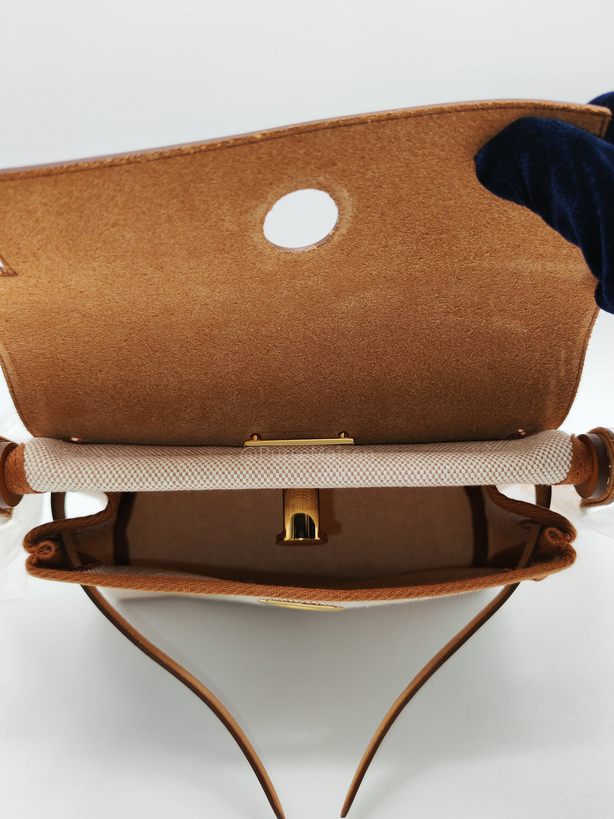 Hermes Herbag 20 Mini in Beige Ecru Canvas and Gold Hardware Stamp K (2025) | Purse Maison Luxury Bags Shop