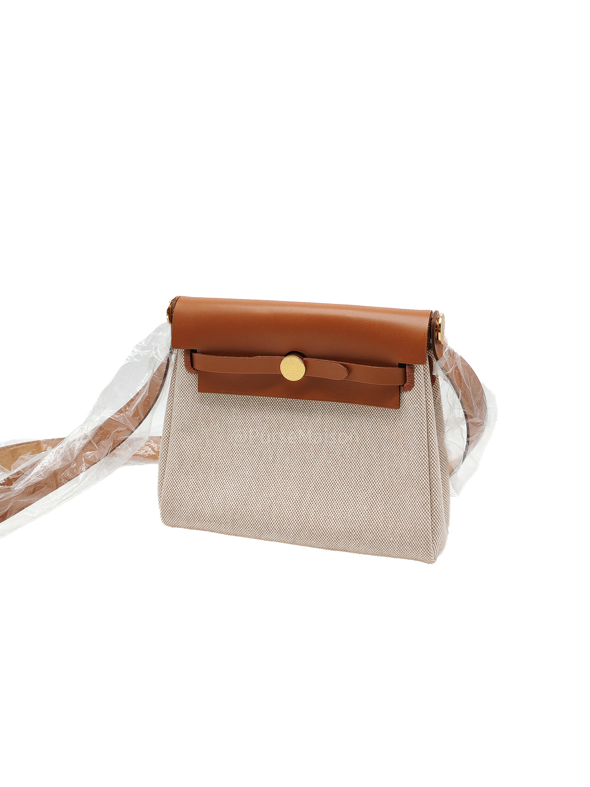 Hermes Herbag 20 Mini in Beige Ecru Canvas and Gold Hardware Stamp K (2025) | Purse Maison Luxury Bags Shop