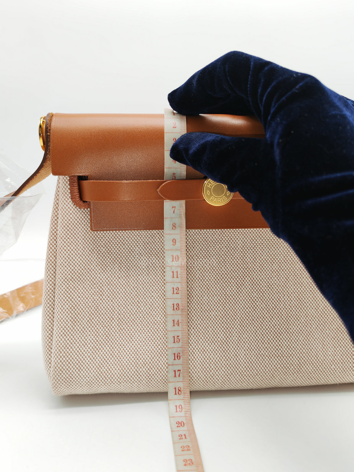 Hermes Herbag 20 Mini in Beige Ecru Canvas and Gold Hardware Stamp K (2025) | Purse Maison Luxury Bags Shop