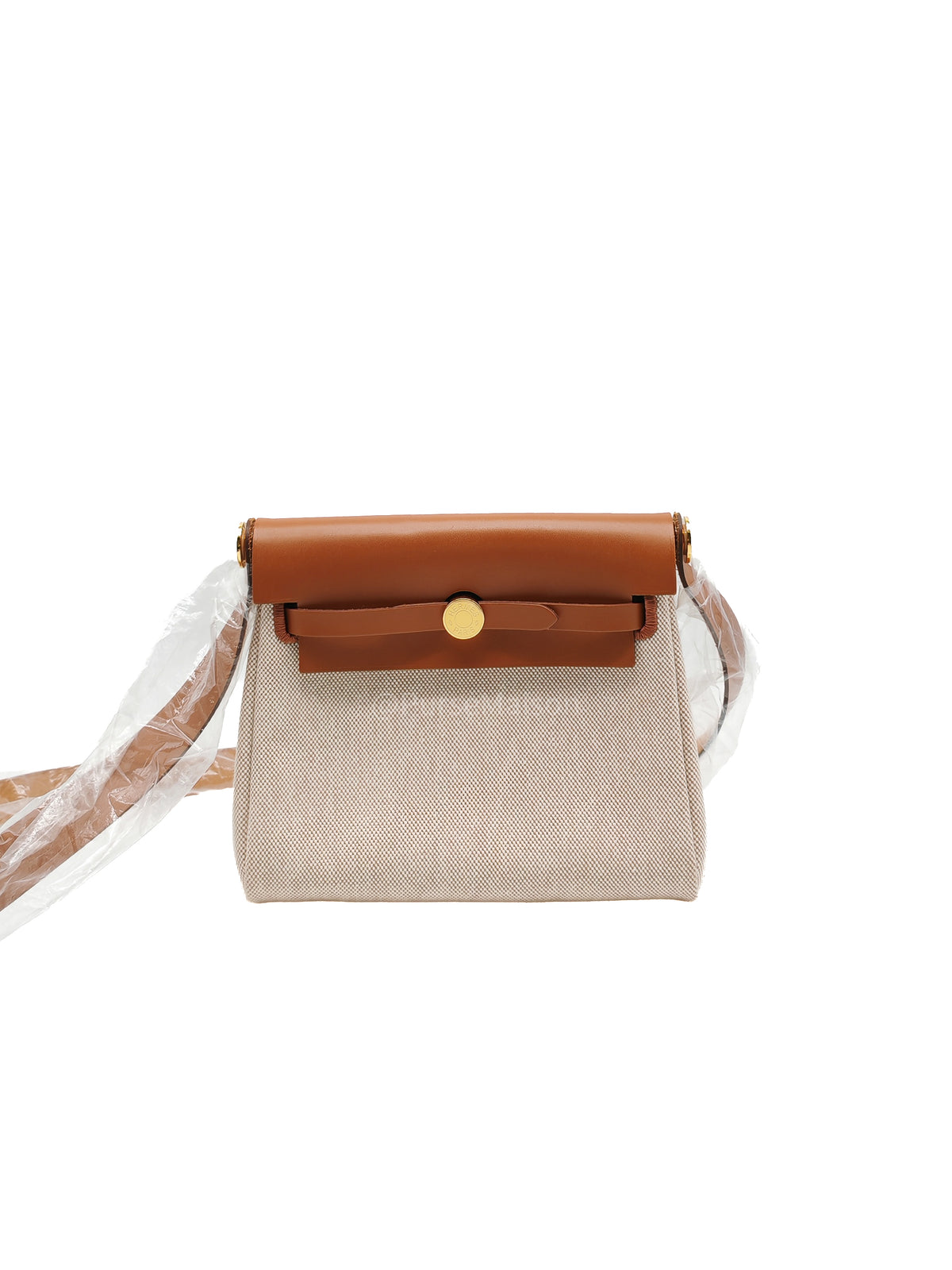 Hermes Herbag 20 Mini in Beige Ecru Canvas and Gold Hardware Stamp K (2025) | Purse Maison Luxury Bags Shop