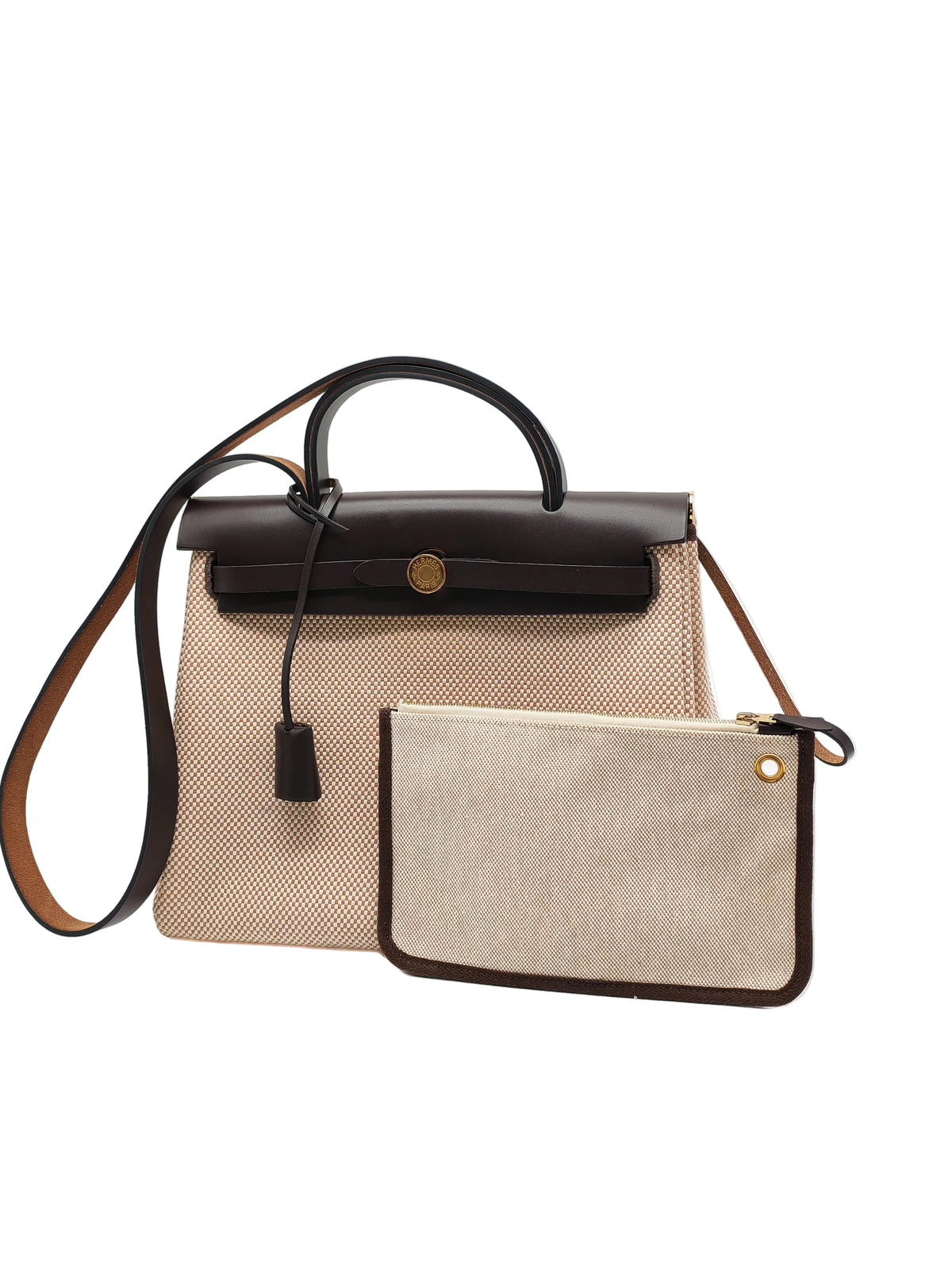 Hermès Herbag Zip PM 31 Ecru, Beige Toile H Ebene Hunter Gold Hardware Stamp W (2024) | Purse Maison Luxury Bags Shop