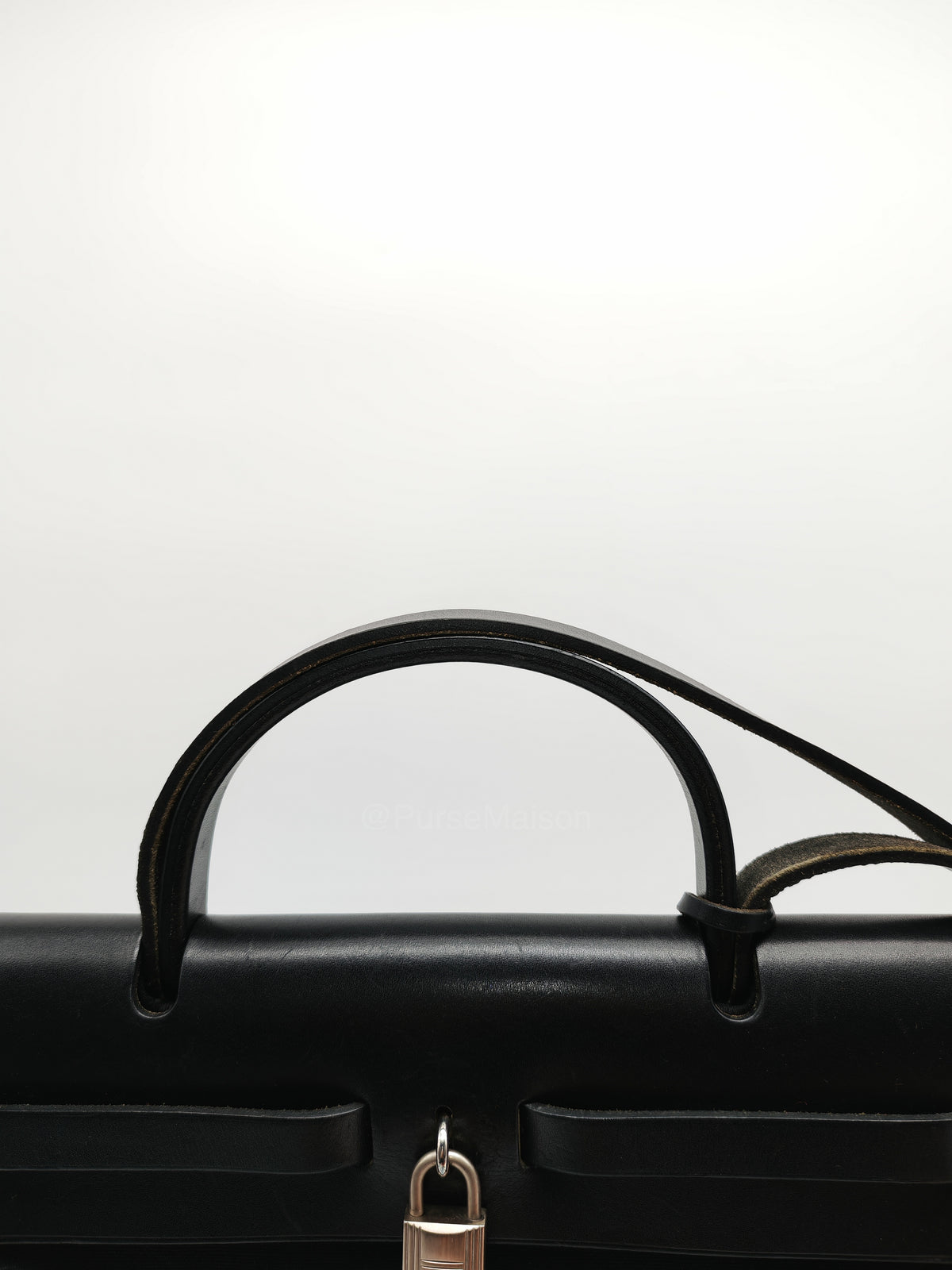 Hermes Interchangeable Herbag Zip 31 in Black & White Woven Canvas Palladium Hardware Stamp Square G(2003) | Purse Maison Luxury Bags Shop