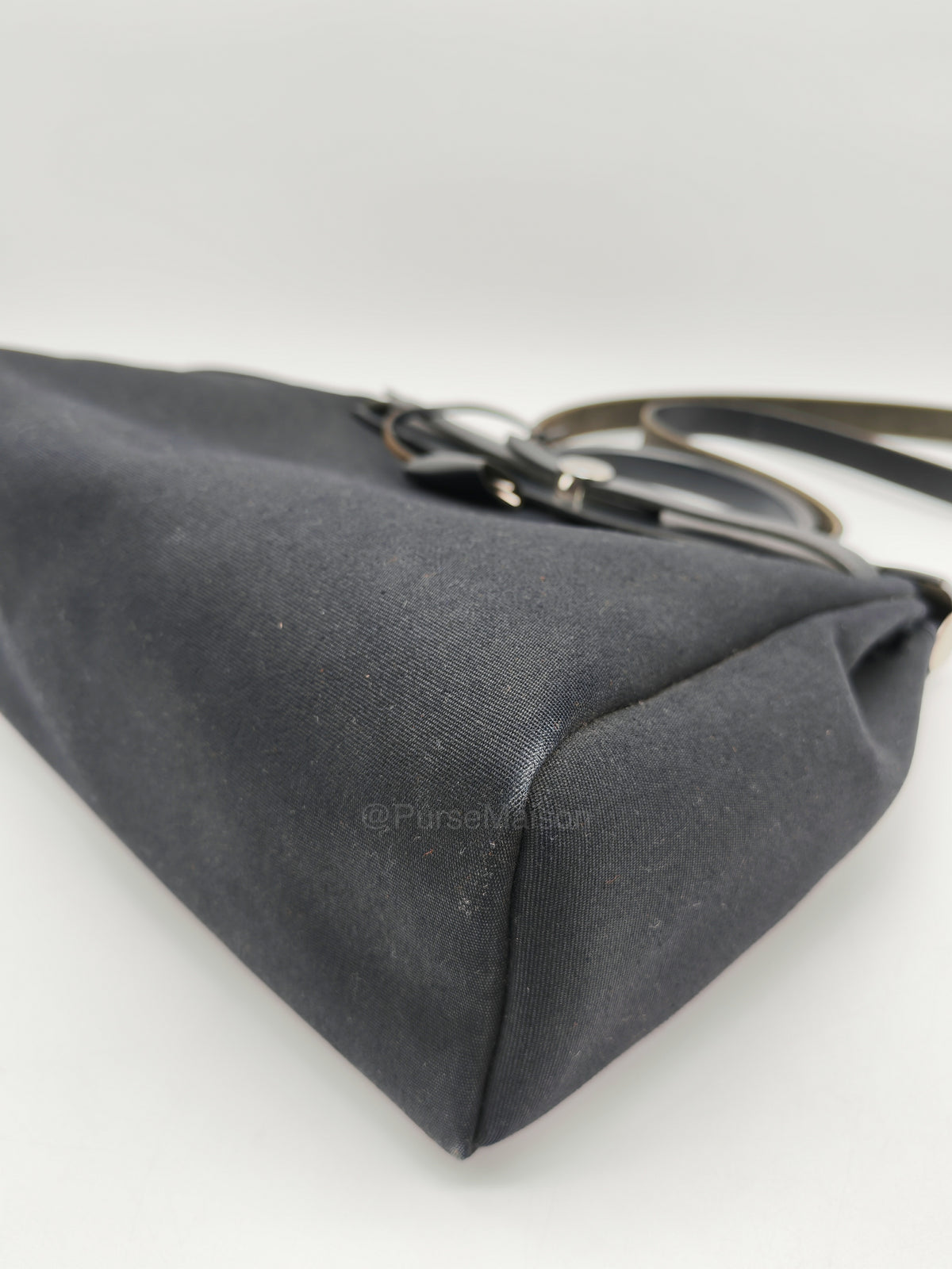Hermes Interchangeable Herbag Zip 31 in Black & White Woven Canvas Palladium Hardware Stamp Square G(2003) | Purse Maison Luxury Bags Shop