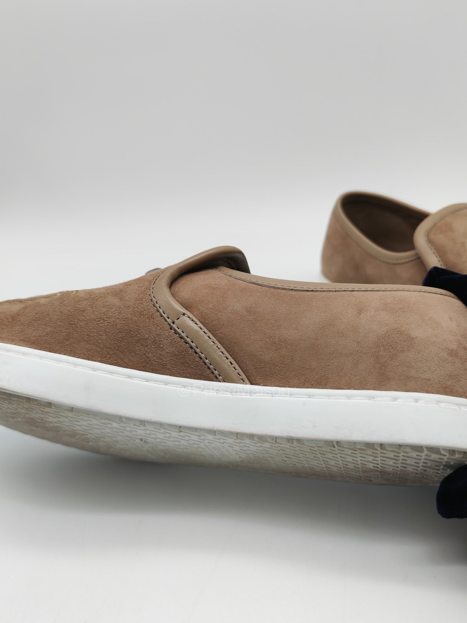 Hermes Jour Loafers in Brown Suede Goatskin Leather Palladium Médor Stud Hardware Size 37.5 (24 cm) | Purse Maison Luxury Bags Shop