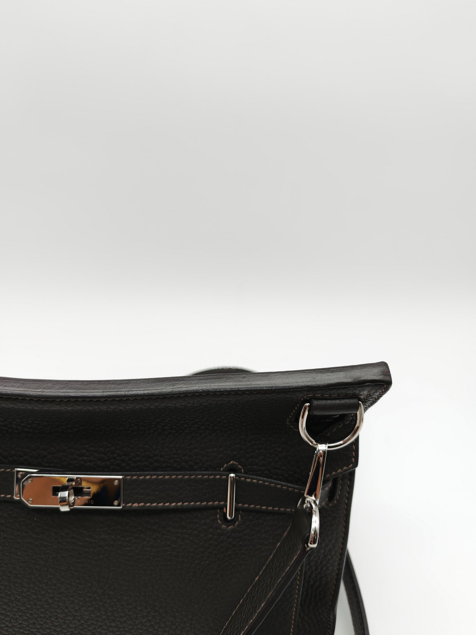 Jypsiere 28 in Gris Etain Clemence Leather & Palladium Hardware Stamp B (2023) | Purse Maison Luxury Bags Shop