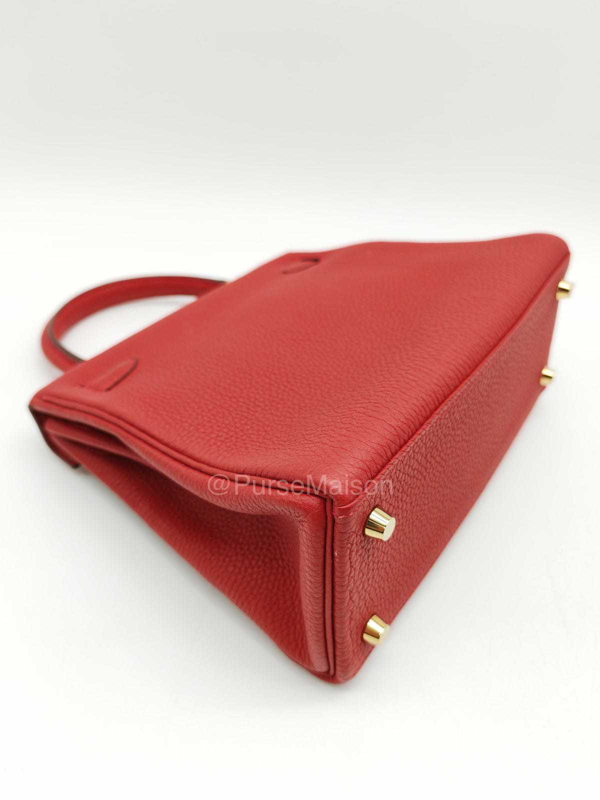 Hermes Kelly 25 Retourne in Rouge Vif Togo Leather and Gold Hardware Stamp Y (2020) | Purse Maison Luxury Bags Shop