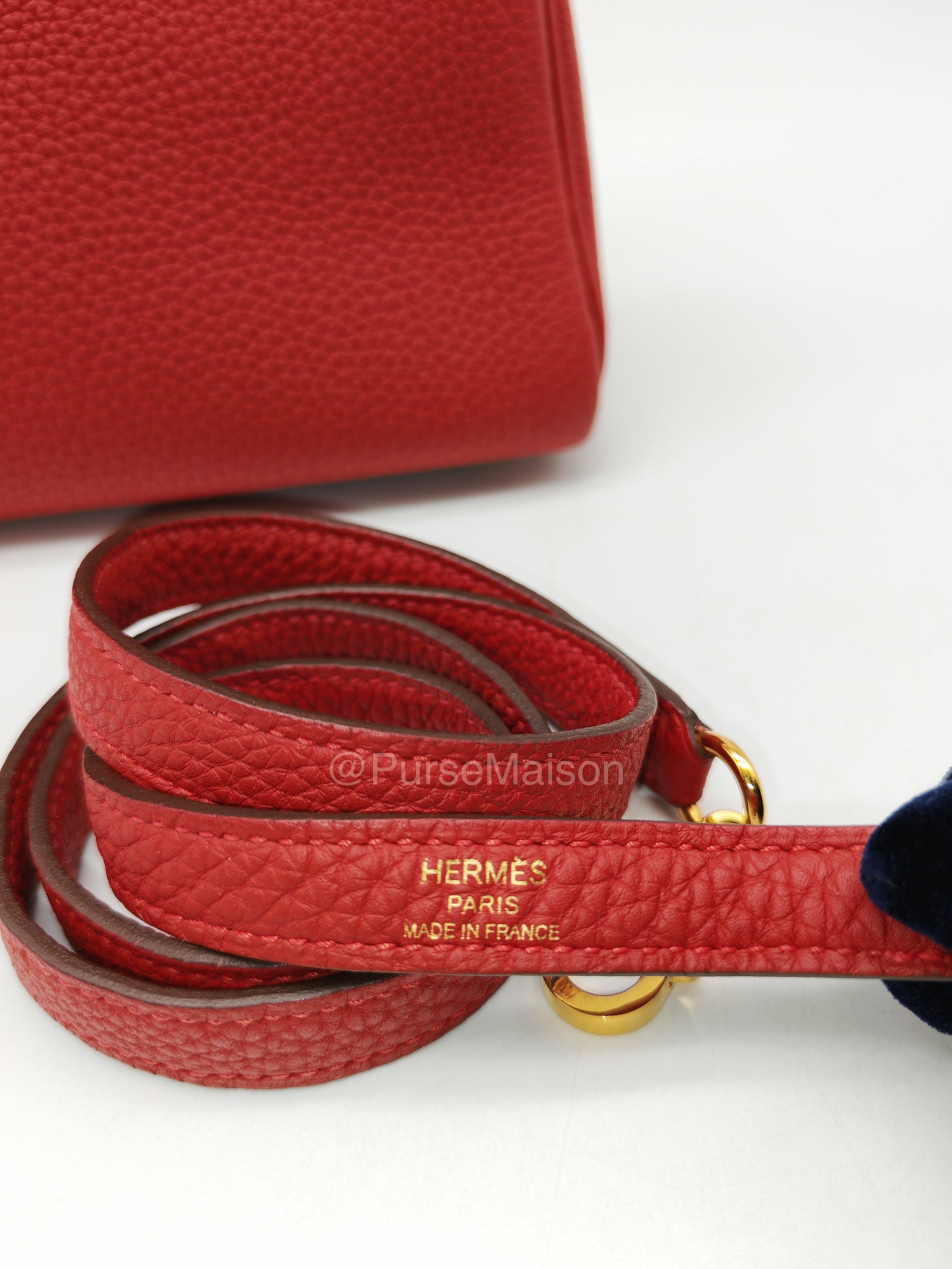 Hermes Kelly 25 Retourne in Rouge Vif Togo Leather and Gold Hardware Stamp Y (2020) | Purse Maison Luxury Bags Shop