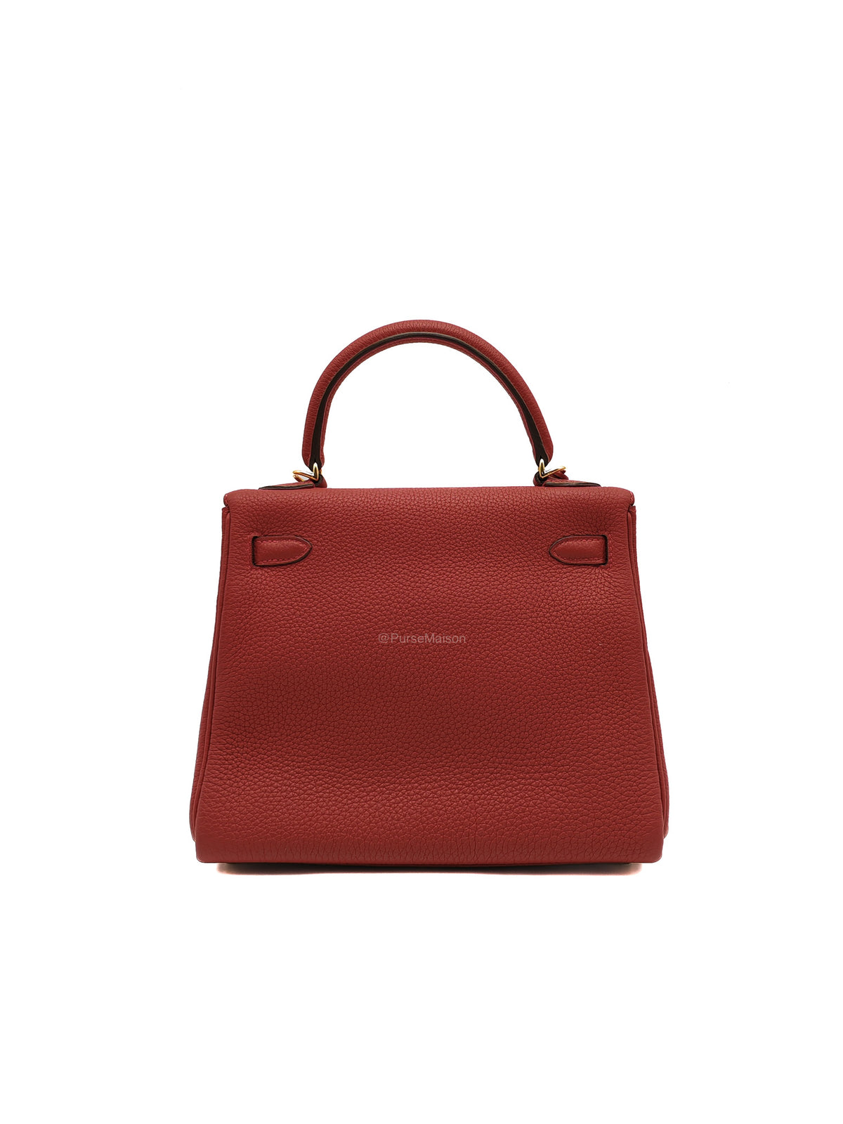 Hermes Kelly 25 Retourne in Rouge Vif Togo Leather and Gold Hardware Stamp Y (2020) | Purse Maison Luxury Bags Shop