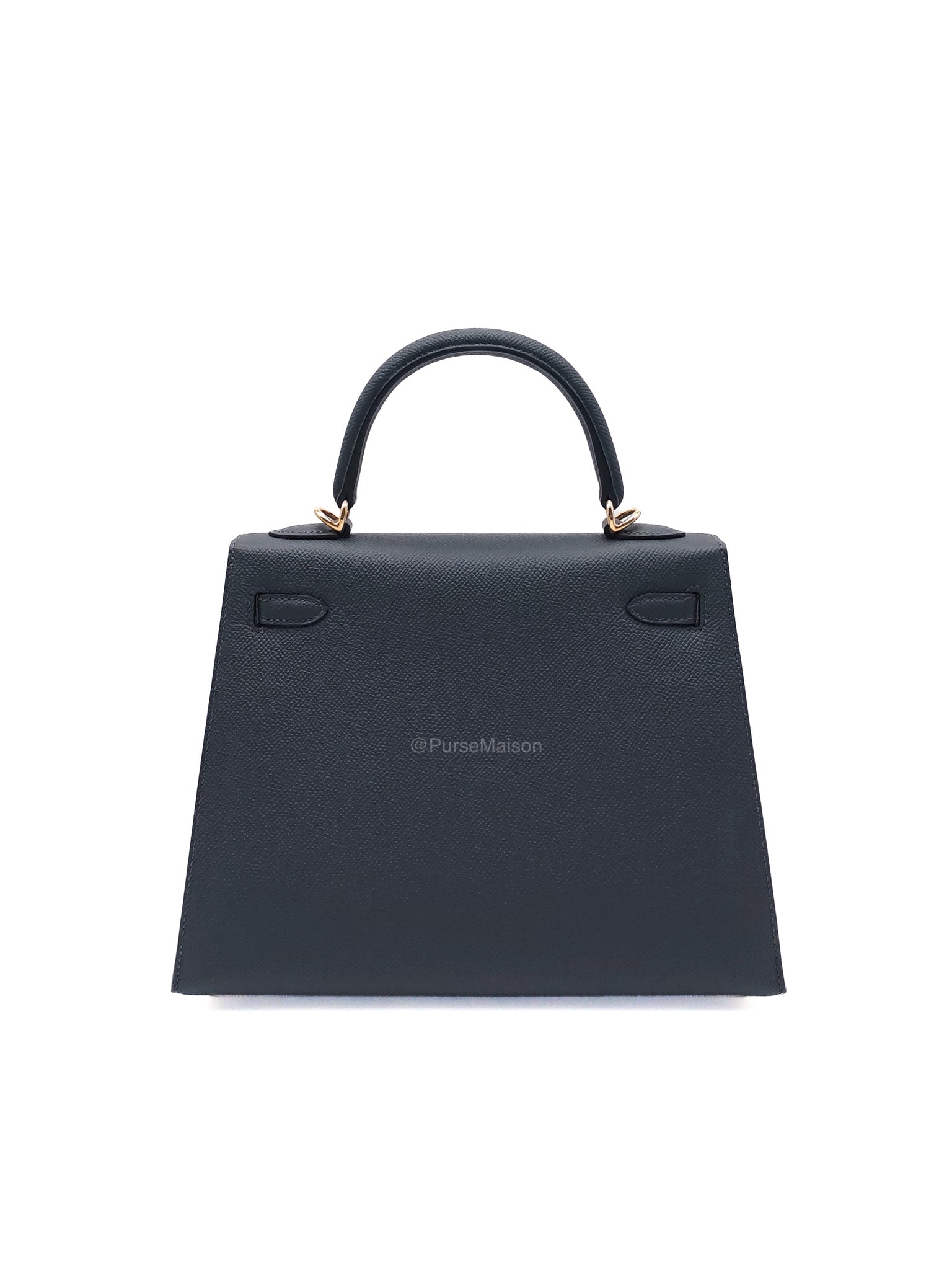 Hermes Kelly 25 Sellier in Gris Misty Epsom Leather and Permabrass Hardware Stamp W (2024) | Purse Maison Luxury Bags Shop