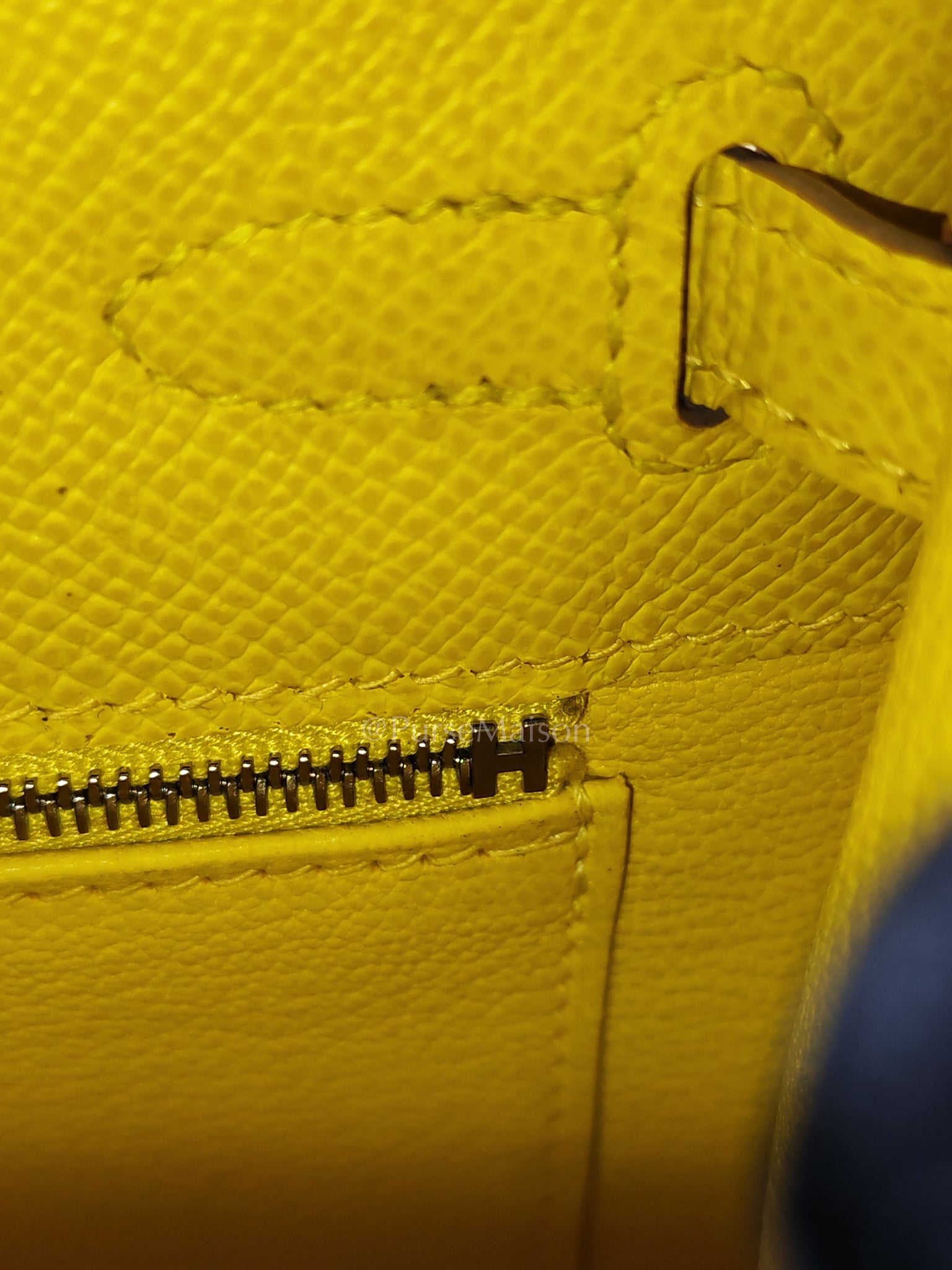 Kelly 25 Sellier in Lime Epsom Leather and Palladiun Hardware Stamp U (2022) | Purse Maison Luxury Bags Shop