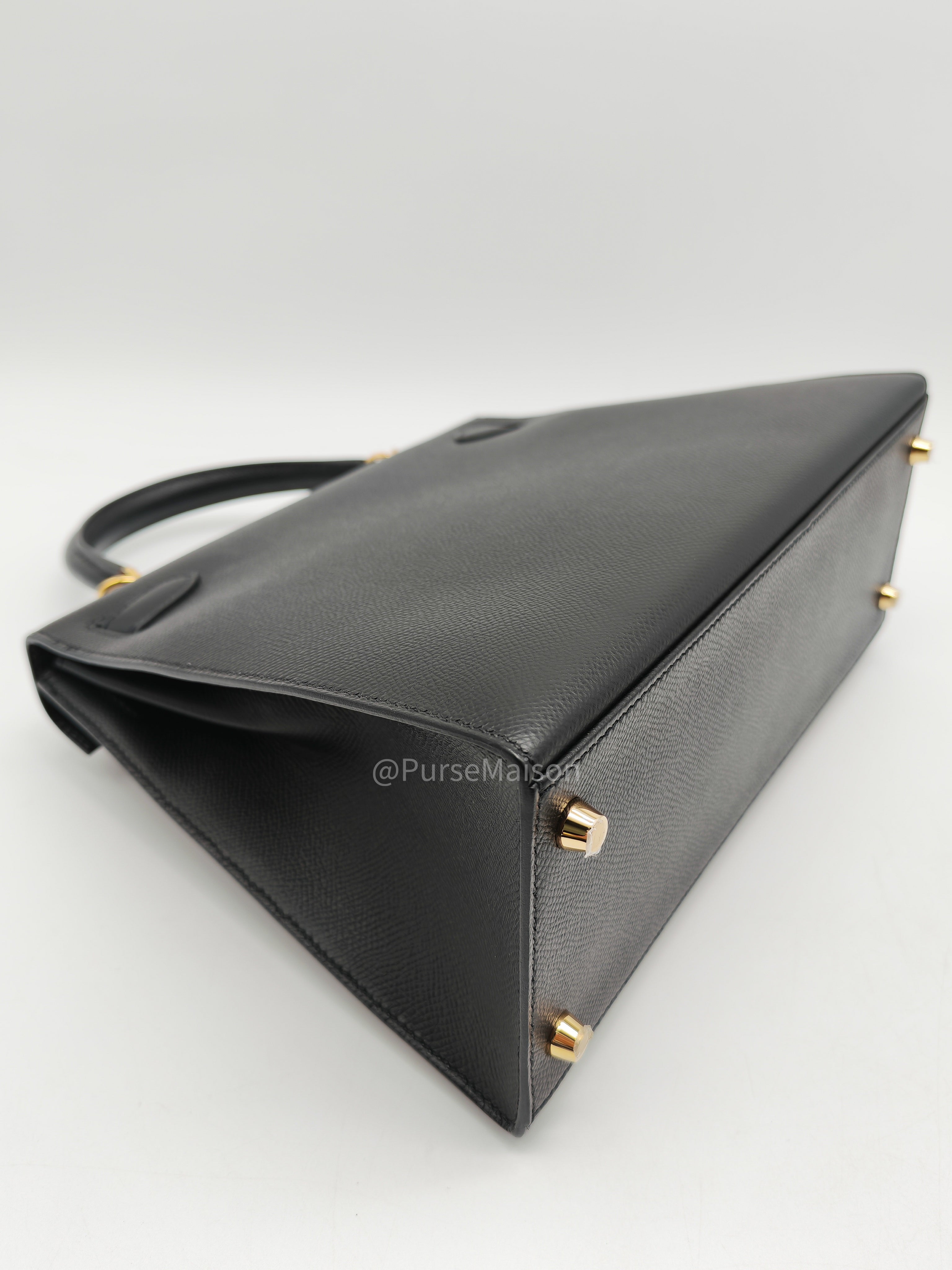 Hermes Kelly 28 Sellier in Black Epsom leather Gold Hardware Stamp Y(2020) | Purse Maison Luxury Bags Shop