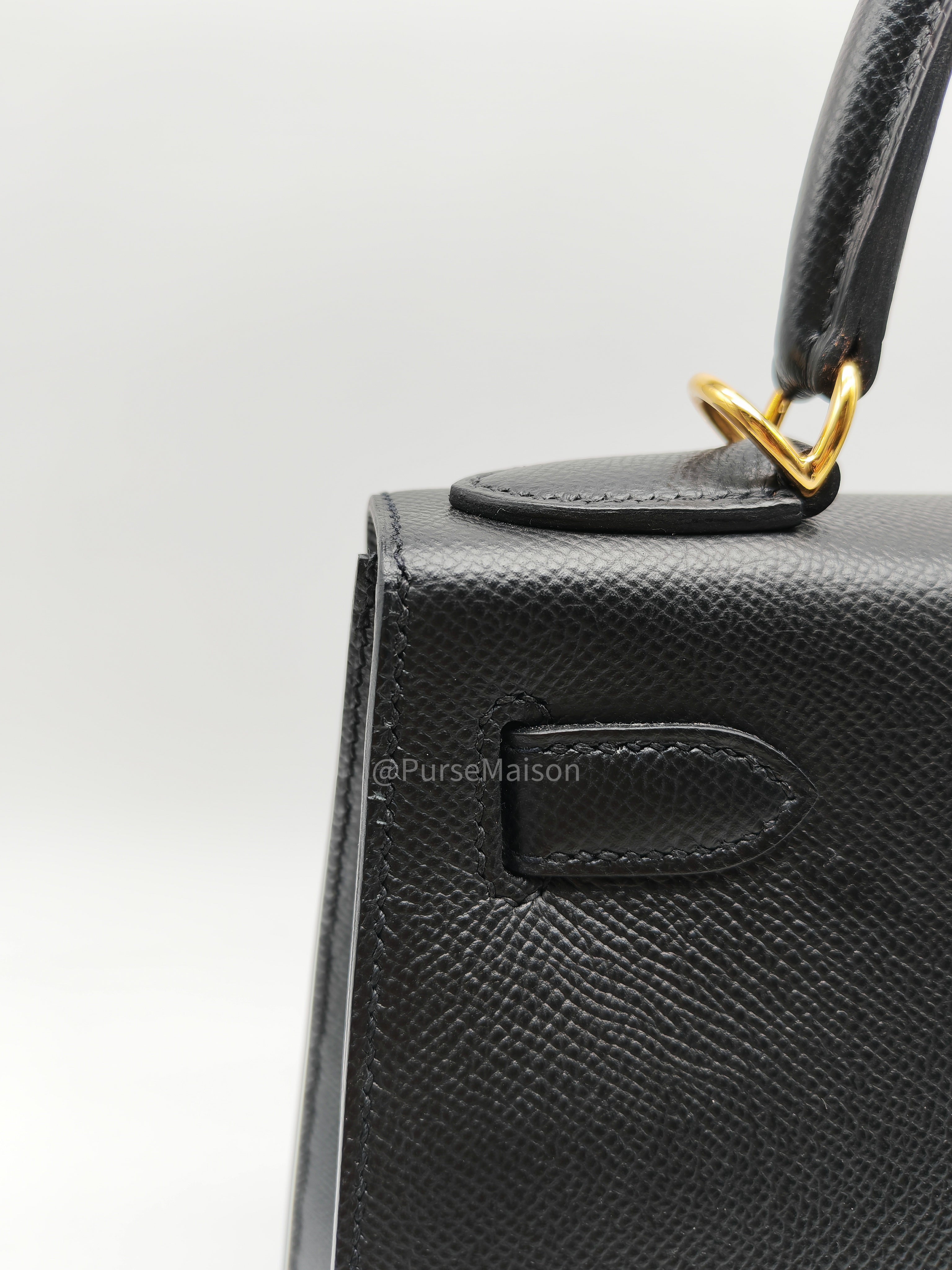 Hermes Kelly 28 Sellier in Black Epsom leather Gold Hardware Stamp Y(2020) | Purse Maison Luxury Bags Shop