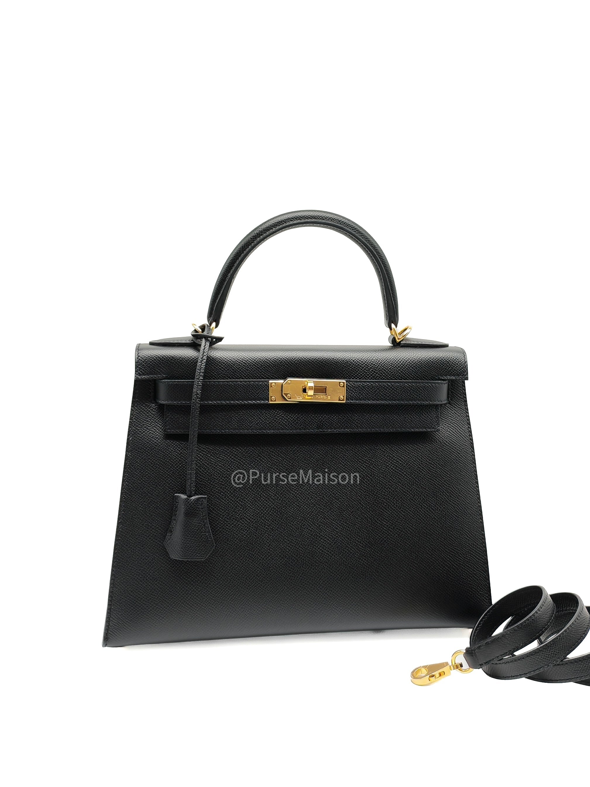 Hermes Kelly 28 Sellier in Black Epsom leather Gold Hardware Stamp Y(2020) | Purse Maison Luxury Bags Shop