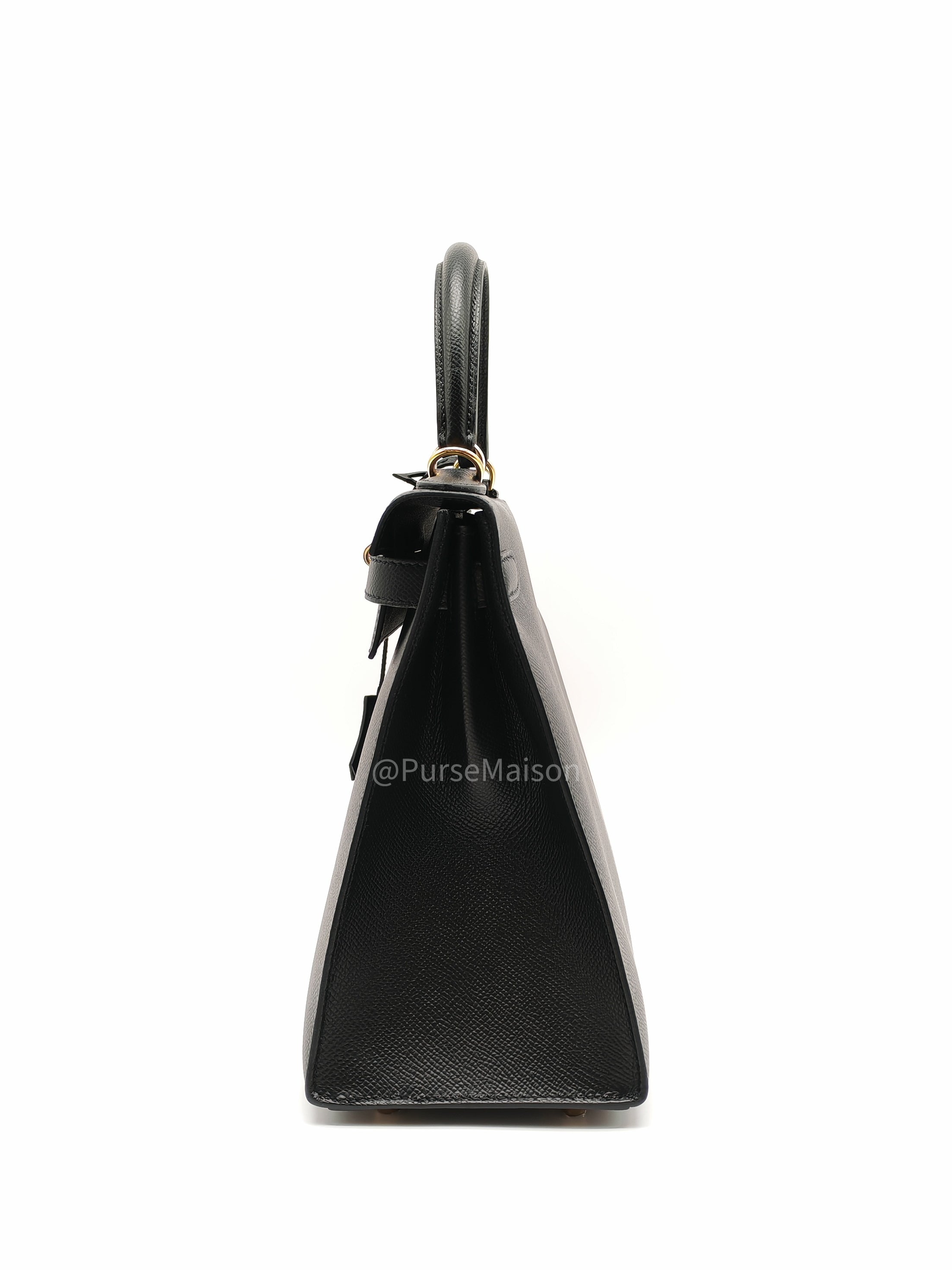 Hermes Kelly 28 Sellier in Black Epsom leather Gold Hardware Stamp Y(2020) | Purse Maison Luxury Bags Shop