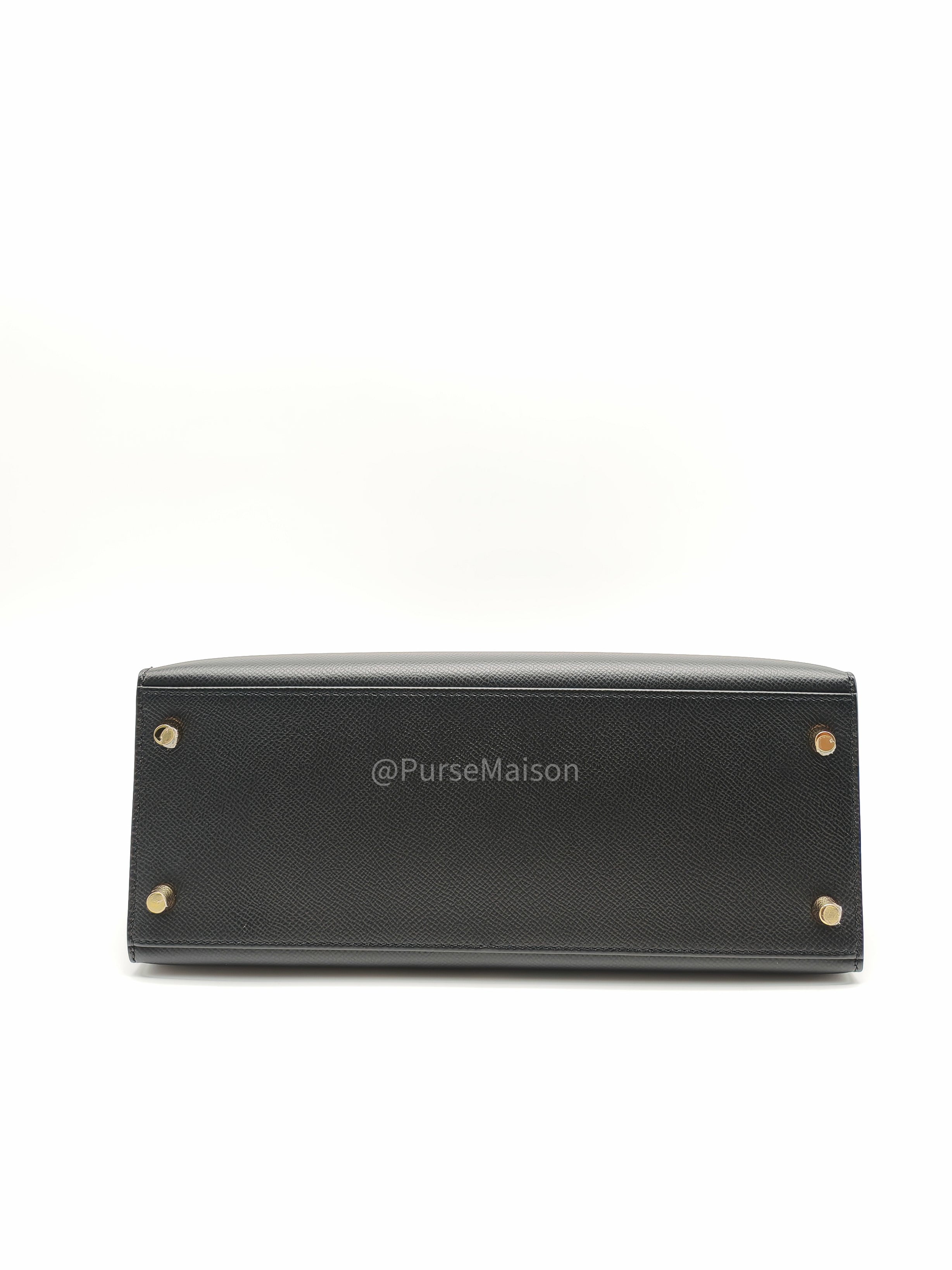 Hermes Kelly 28 Sellier in Black Epsom leather Gold Hardware Stamp Y(2020) | Purse Maison Luxury Bags Shop