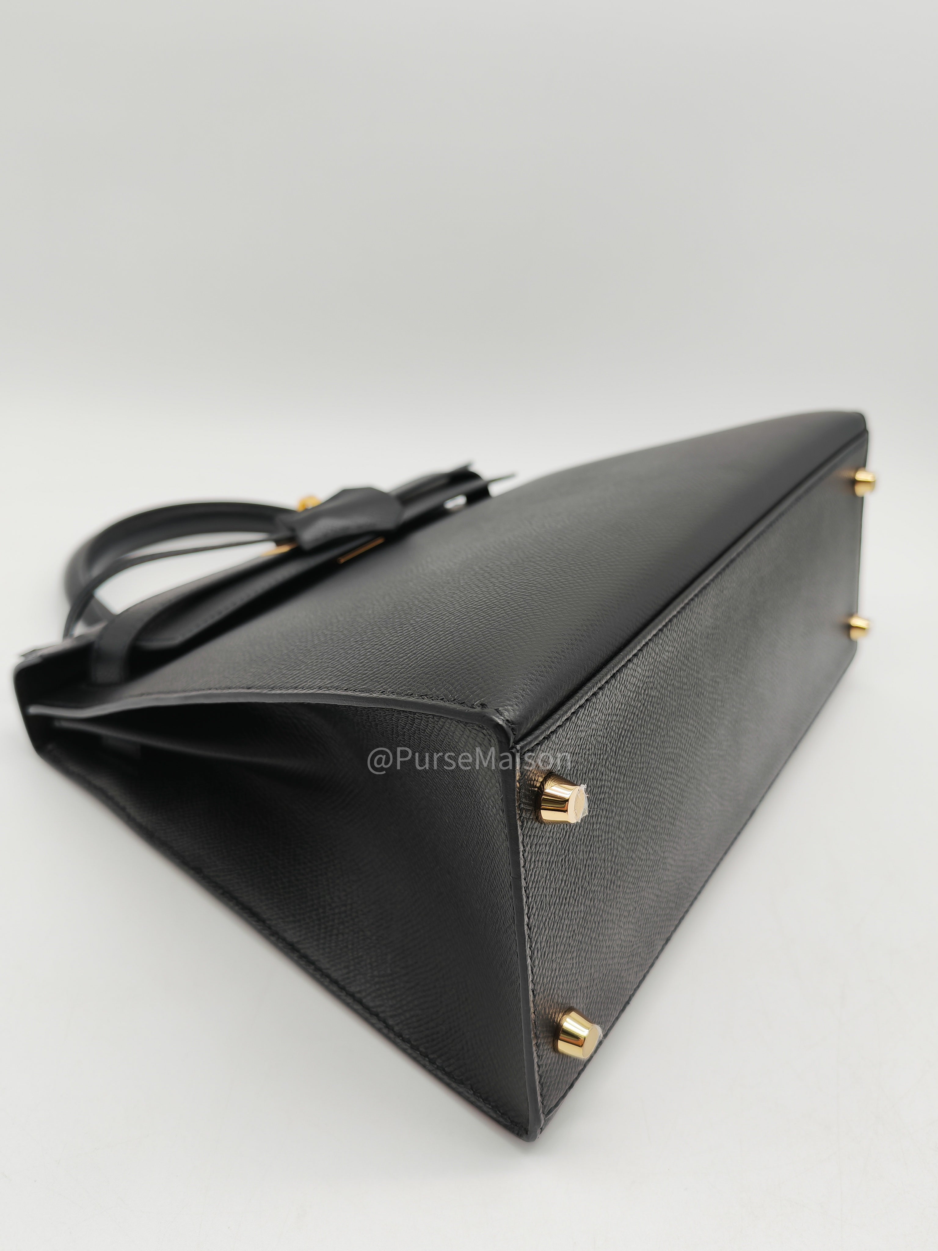 Hermes Kelly 28 Sellier in Black Epsom leather Gold Hardware Stamp Y(2020) | Purse Maison Luxury Bags Shop