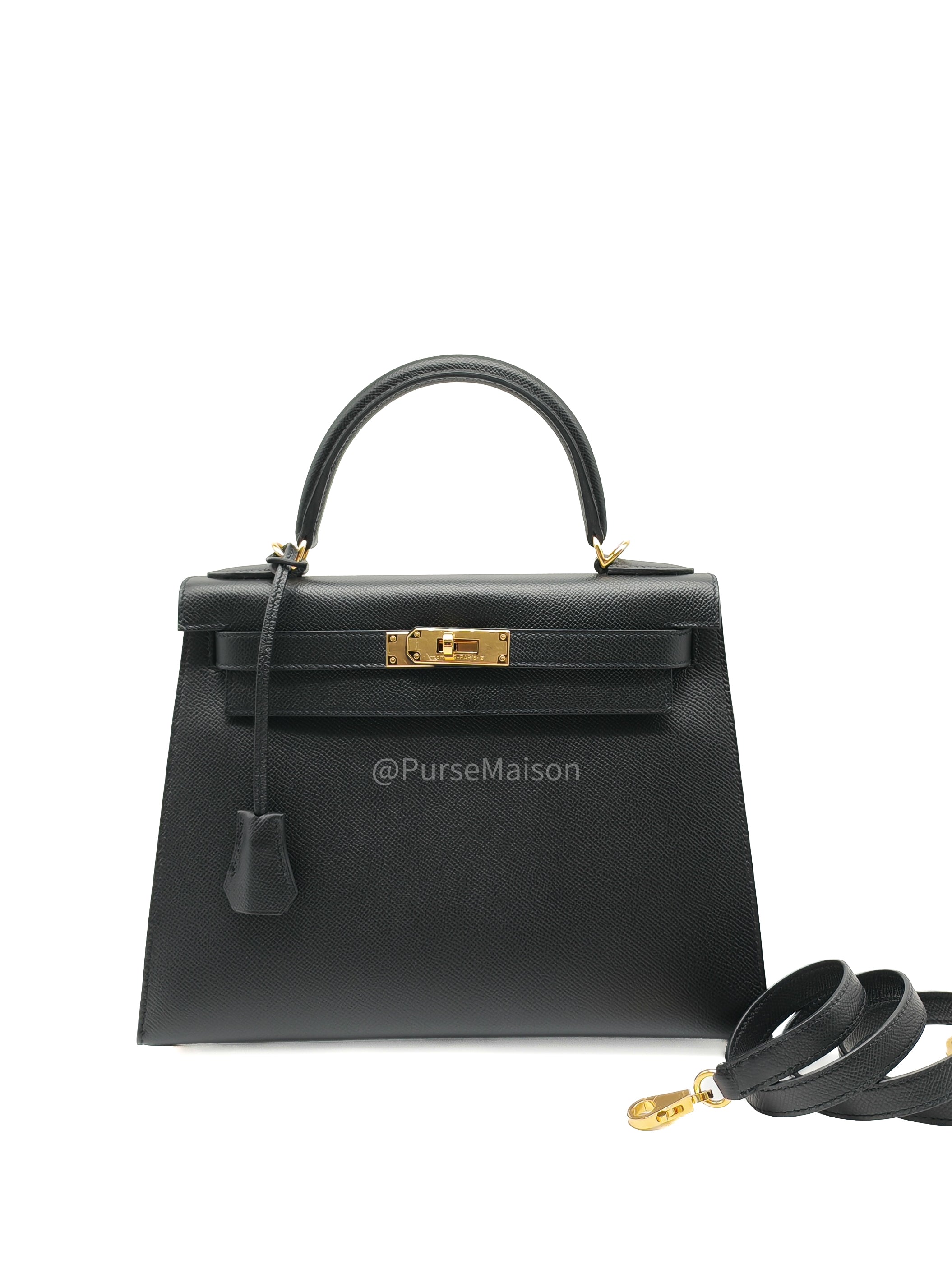 Hermes Kelly 28 Sellier in Black Epsom leather Gold Hardware Stamp Y(2020) | Purse Maison Luxury Bags Shop