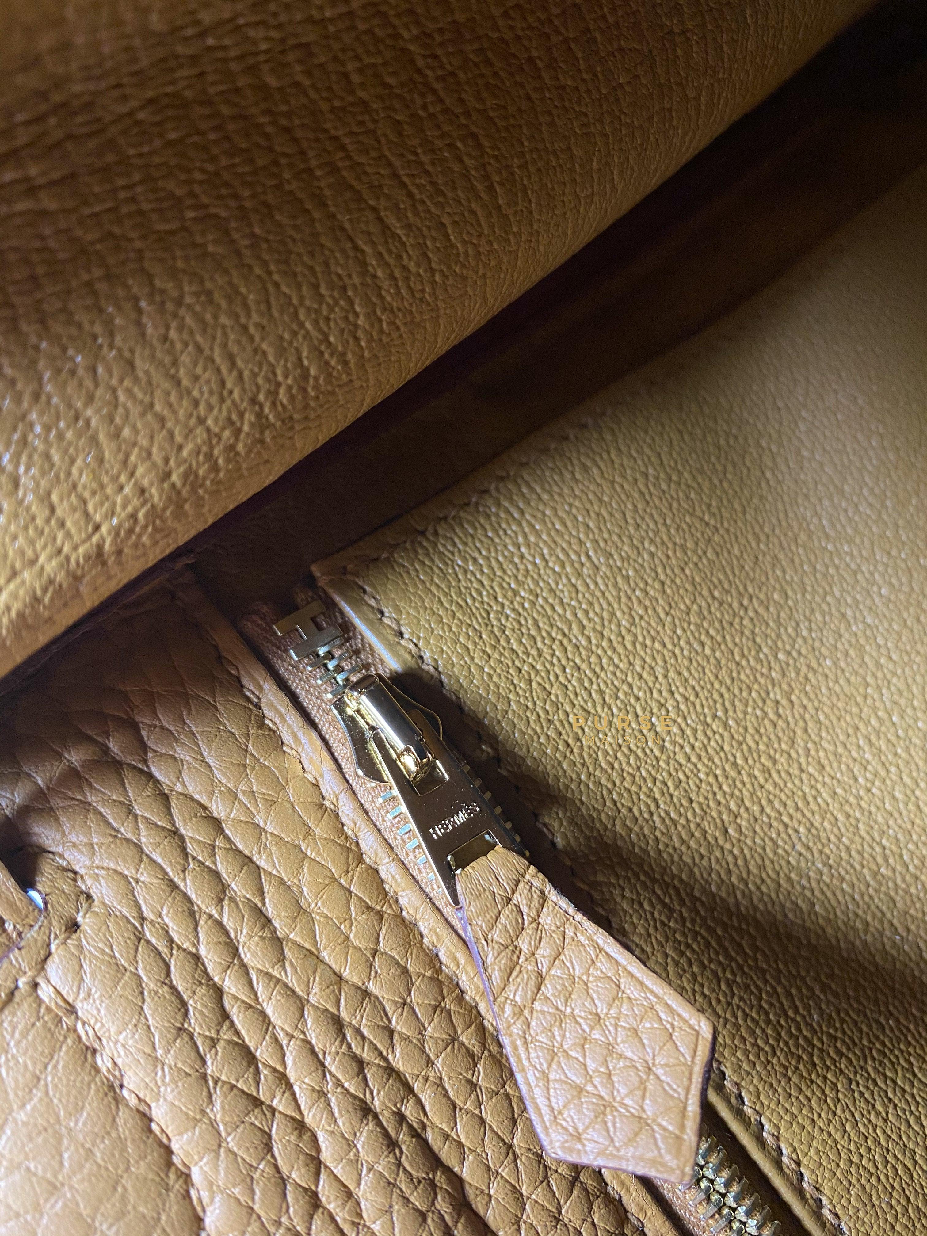 Hermes Kelly 28 Sesame in Clemence Leather and Gold Hardware Stamp Y (2020) | Purse Maison Luxury Bags Shop