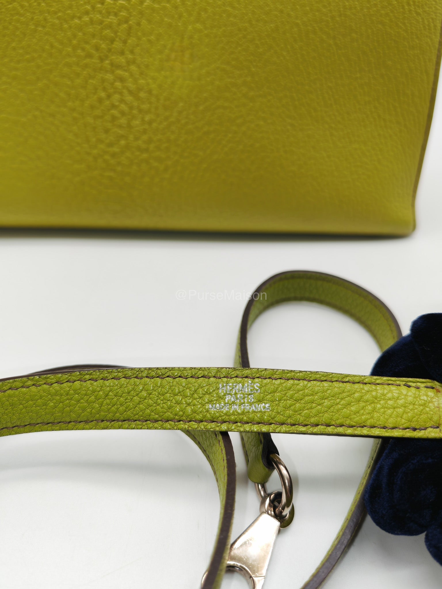 Hermes Kelly 32 in Vert Anis Cheve Mysore Leather Palladium Hardware Stamp J Square(2006) | Purse Maison Luxury Bags Shop
