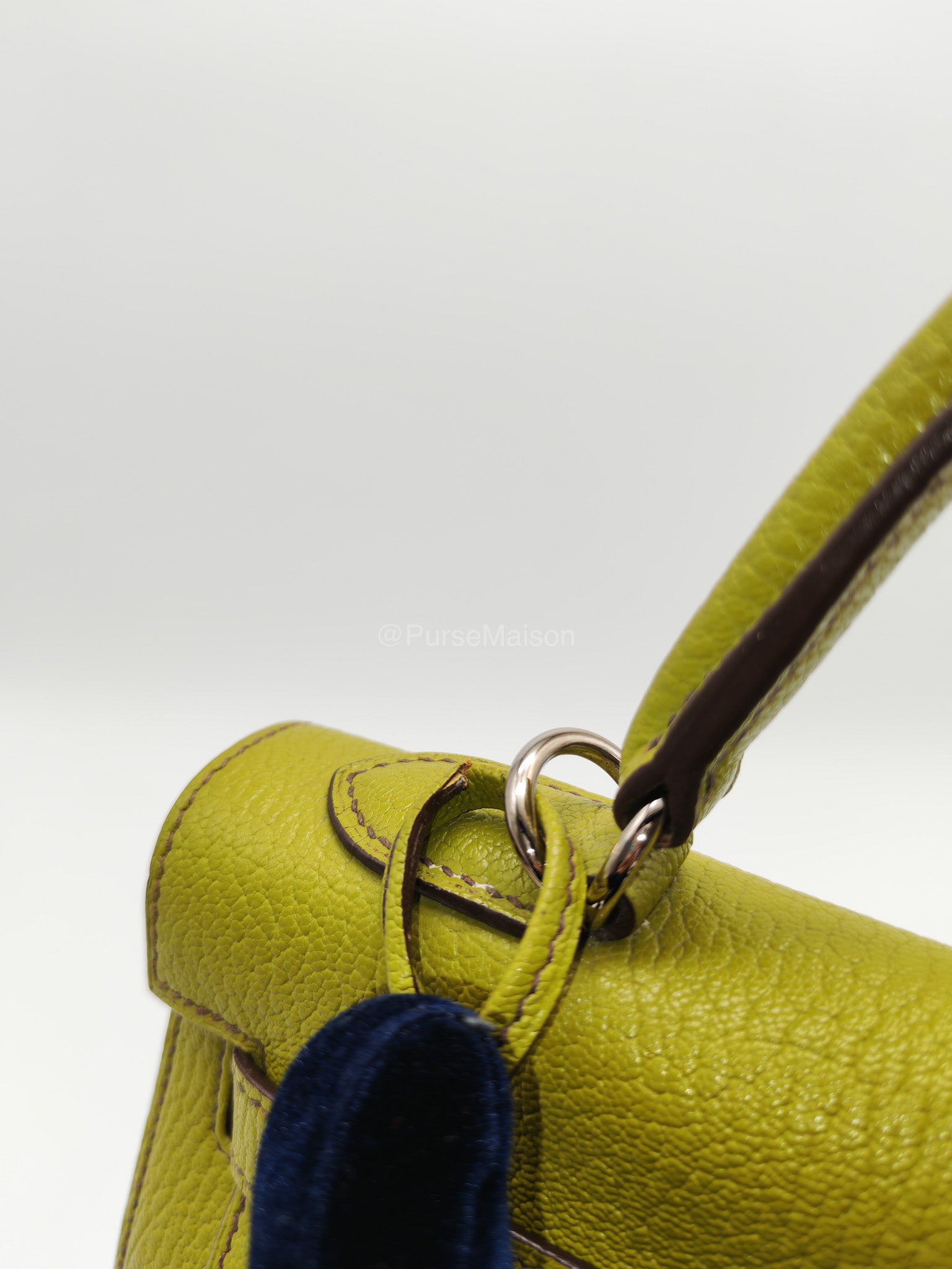 Hermes Kelly 32 in Vert Anis Cheve Mysore Leather Palladium Hardware Stamp J Square(2006) | Purse Maison Luxury Bags Shop