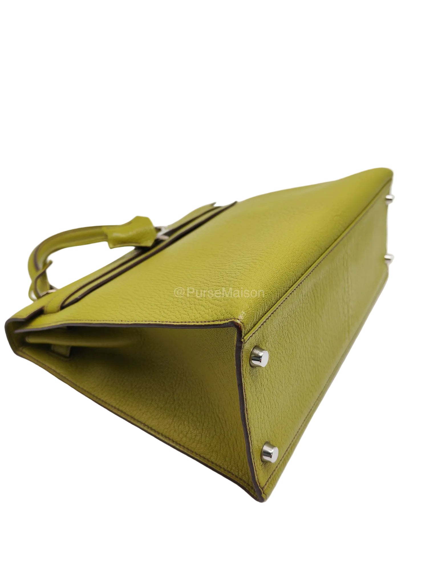 Hermes Kelly 32 in Vert Anis Cheve Mysore Leather Palladium Hardware Stamp J Square(2006) | Purse Maison Luxury Bags Shop