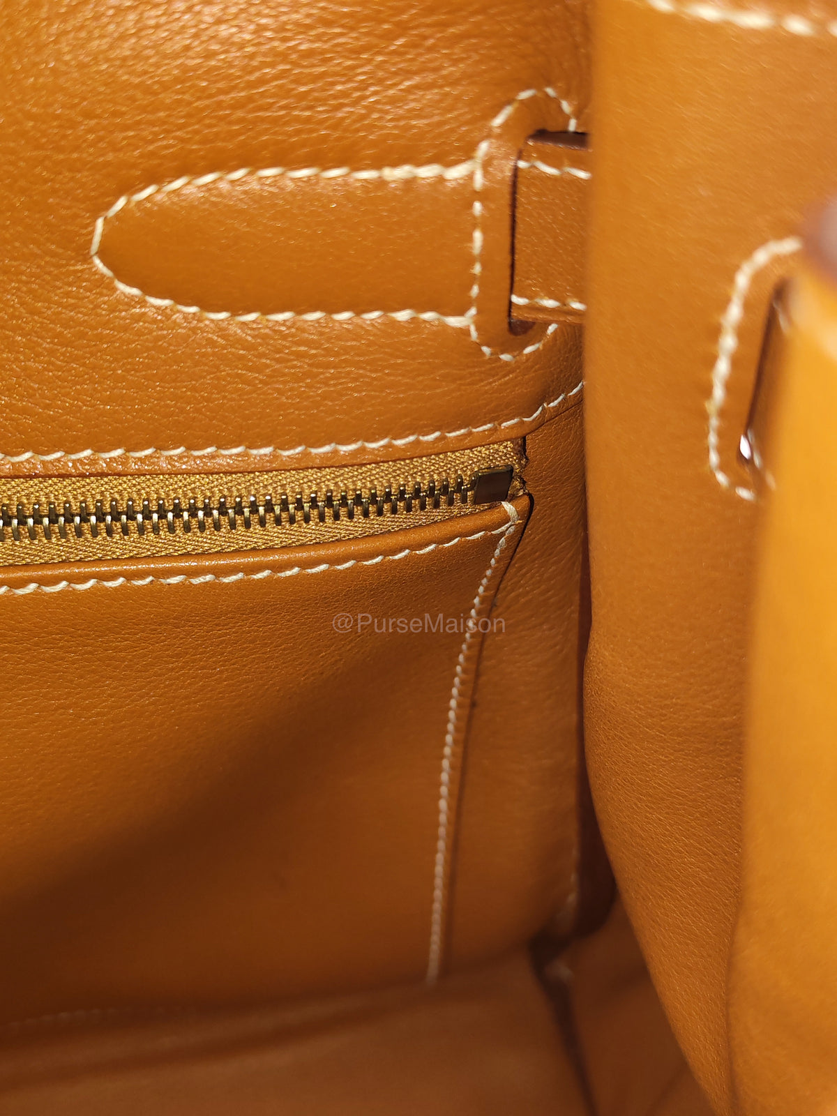 Hermes Kelly 32 Retourne in Gold Swift Leather and Gold Hardware Stamp Square E (2001) | Purse Maison Luxury Bags Shop